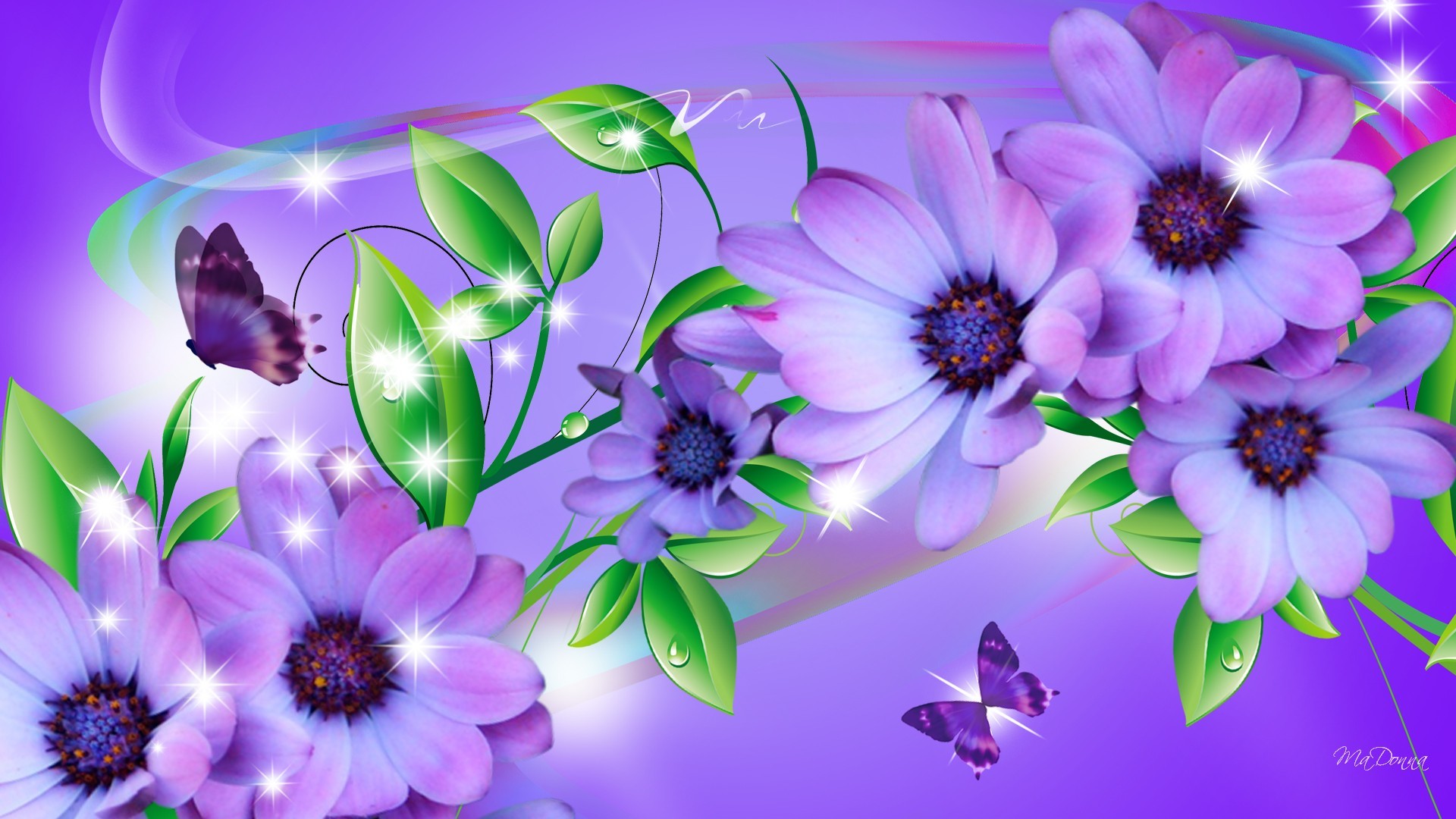 Rainbow Flowers Wallpapers