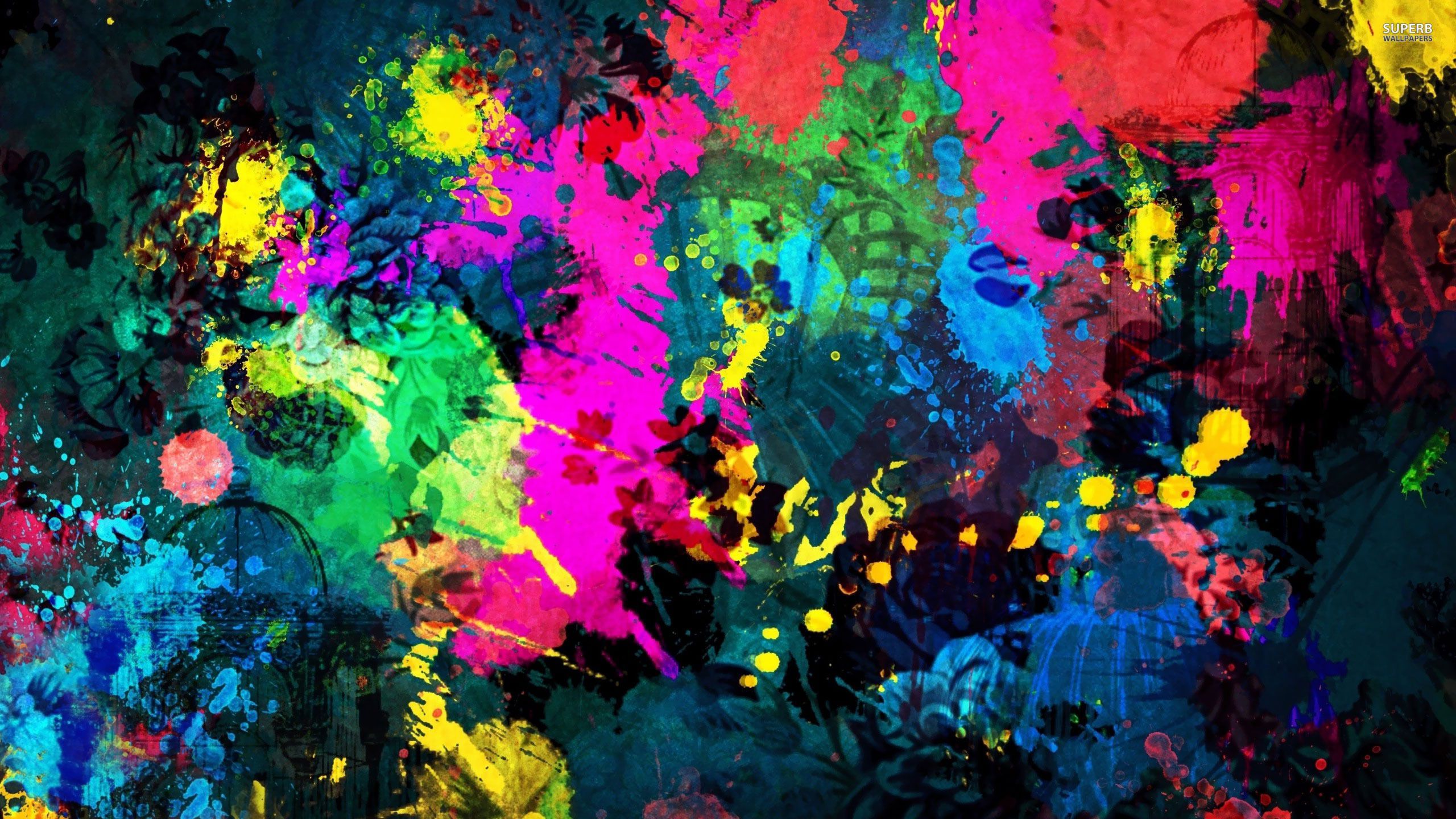 Rainbow Splatter Wallpapers