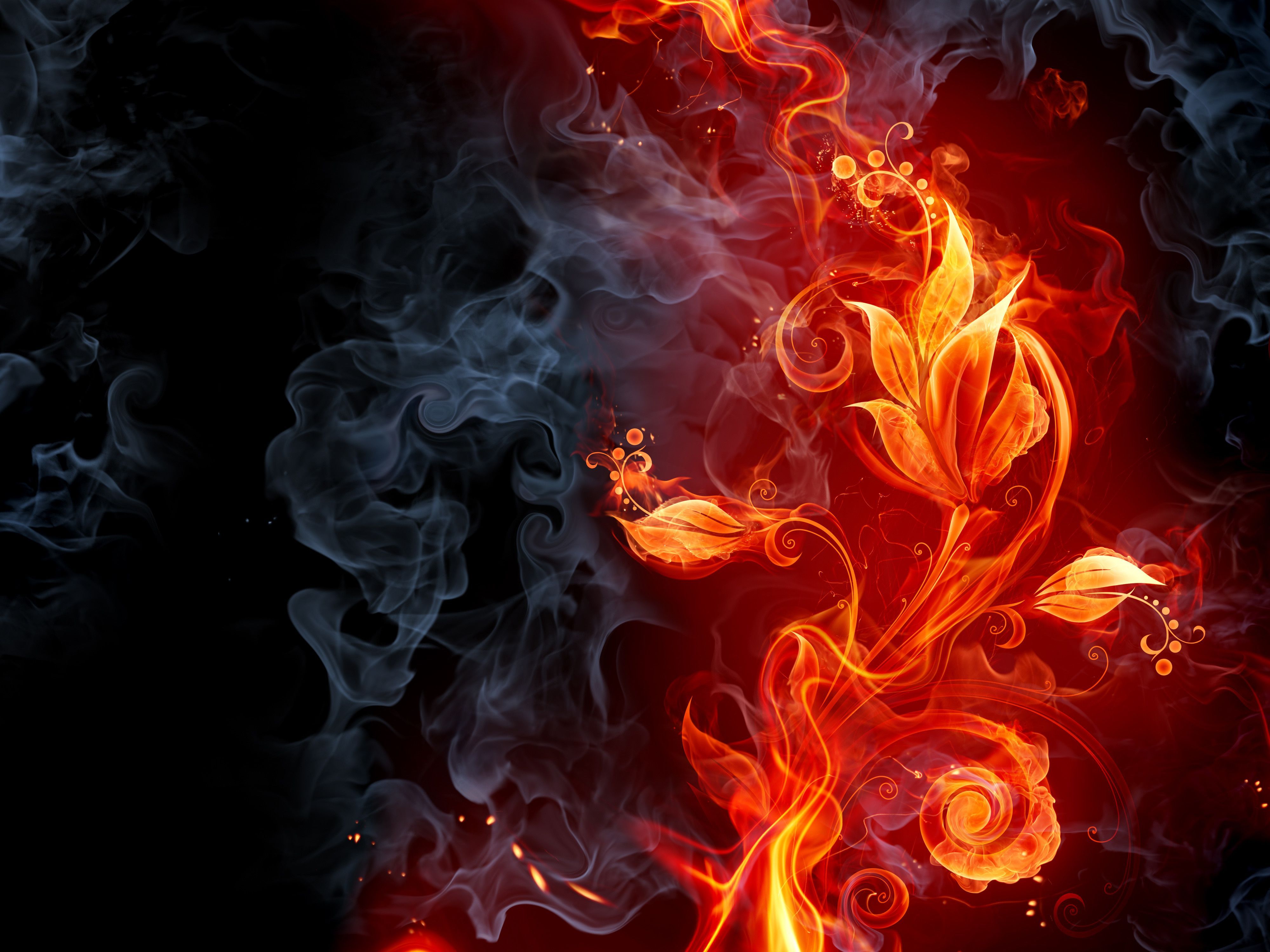 Red Black Fire Wallpapers