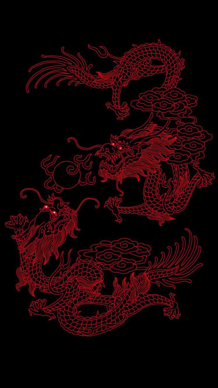 Red Chinese Dragon Aesthetic Wallpapers