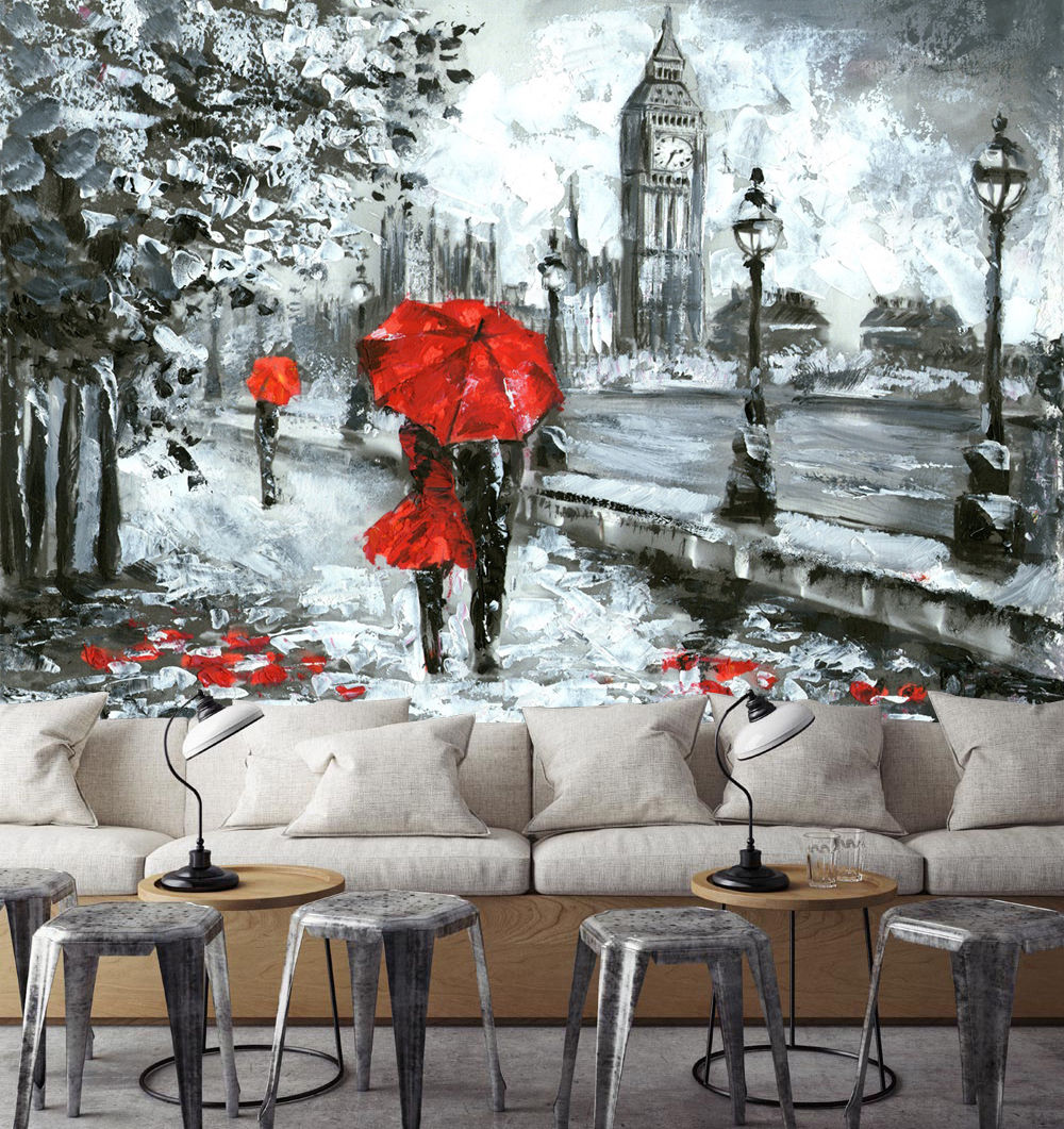 Red Umbrella Painting Wallpapers