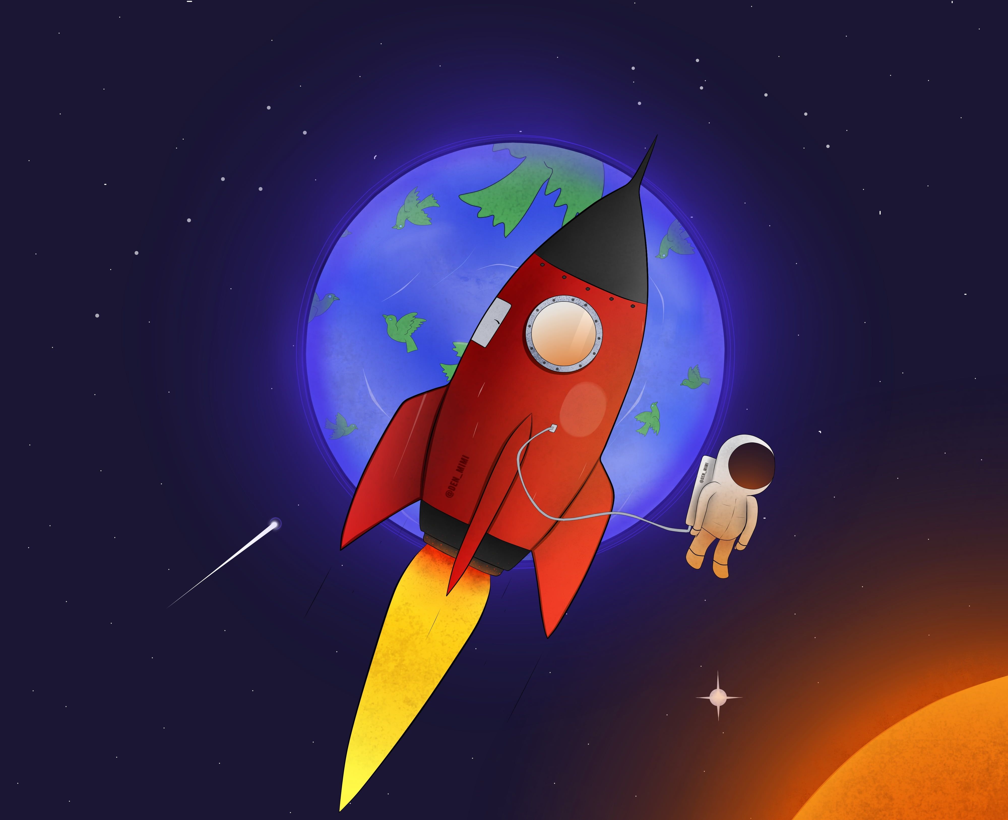 Rocket In Space Wallpapers