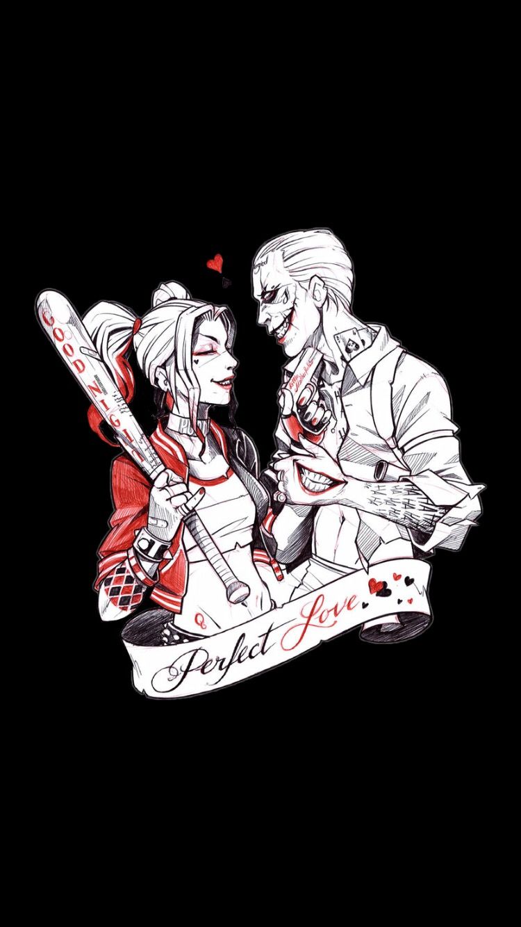 Romantic Joker And Harley Drawings Wallpapers