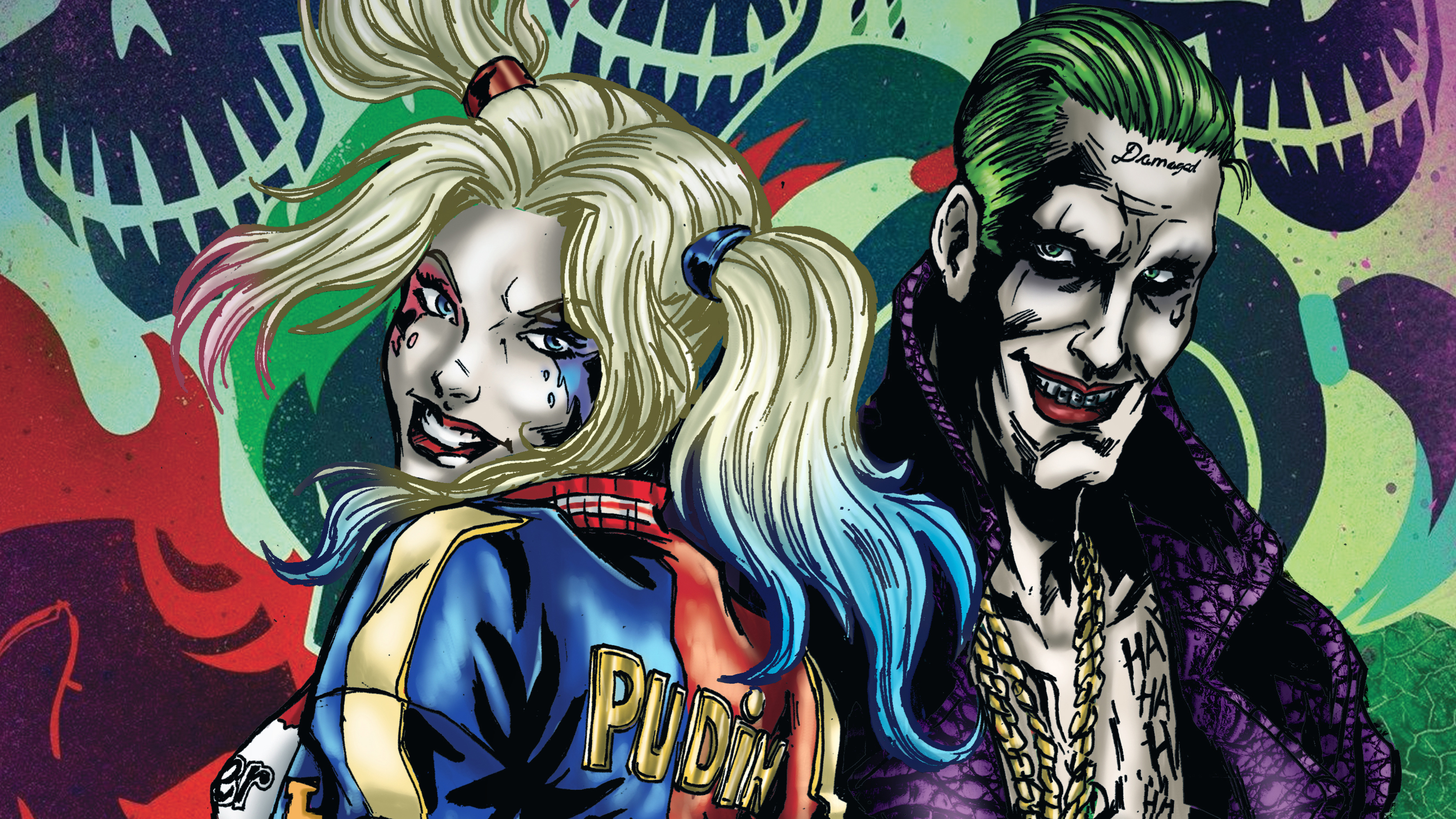 Romantic Joker And Harley Drawings Wallpapers