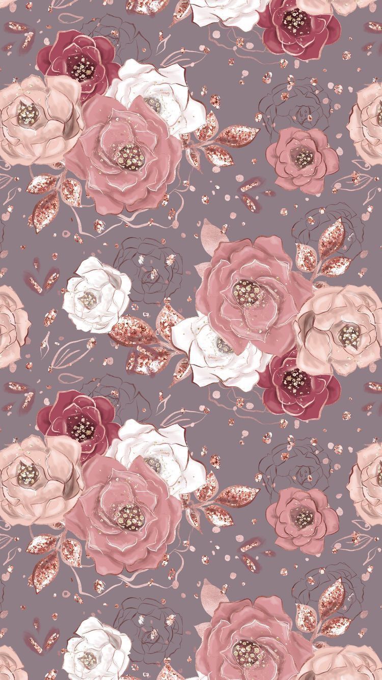 Rose Gold Floral Wallpapers