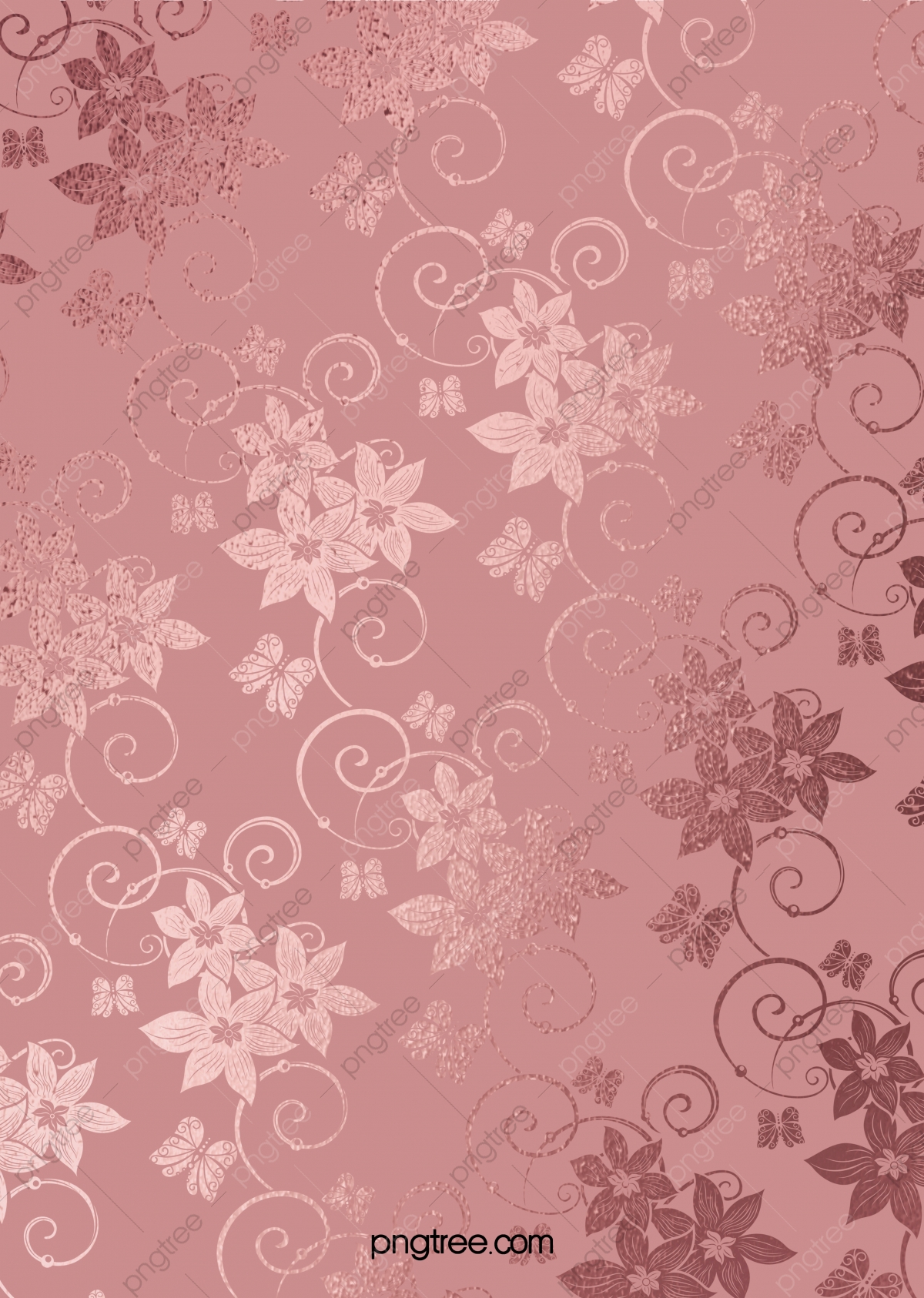 Rose Gold Floral Wallpapers