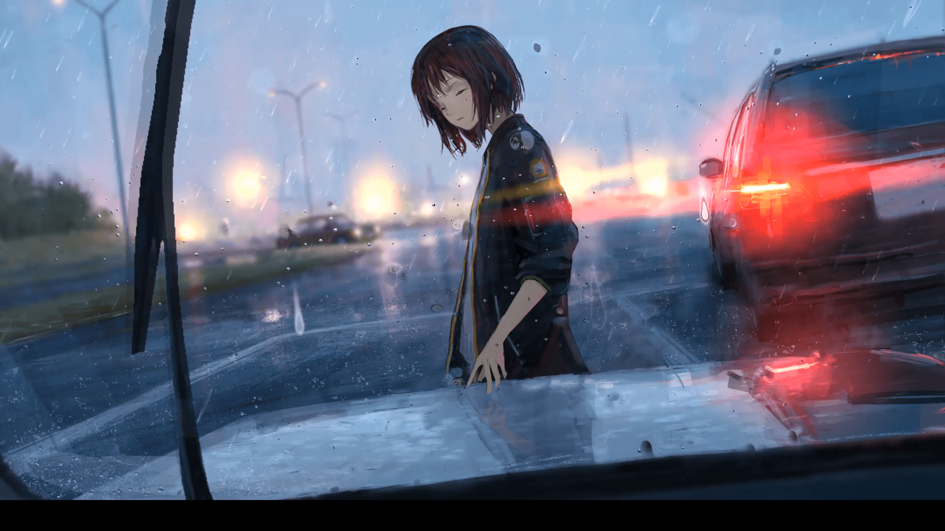 Sad Anime Girl In The Rain Wallpapers