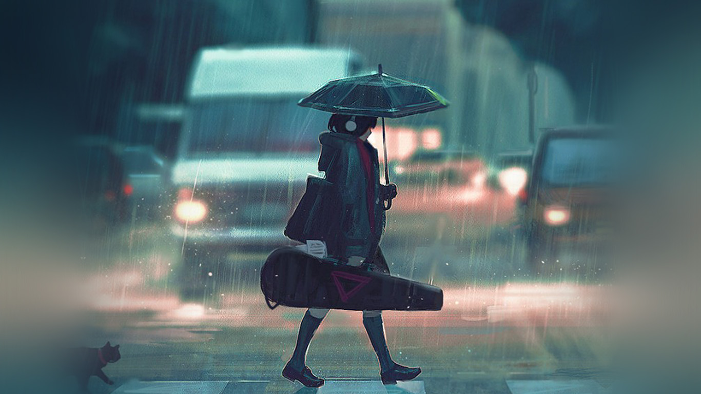Sad Anime Girl In The Rain Wallpapers