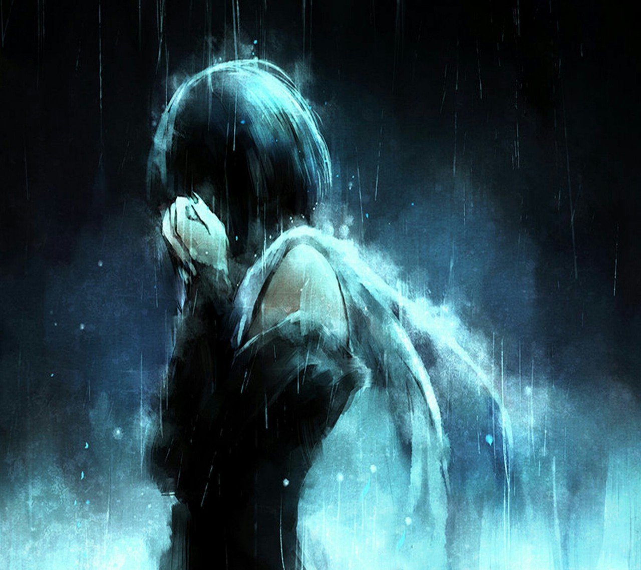 Sad Anime Girl In The Rain Wallpapers