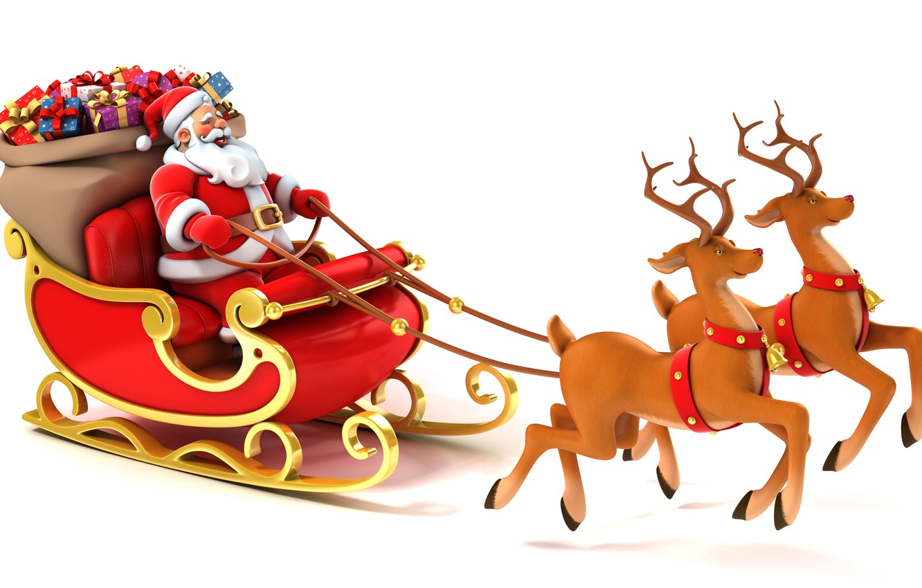 Santa And Reindeer Wallpapers