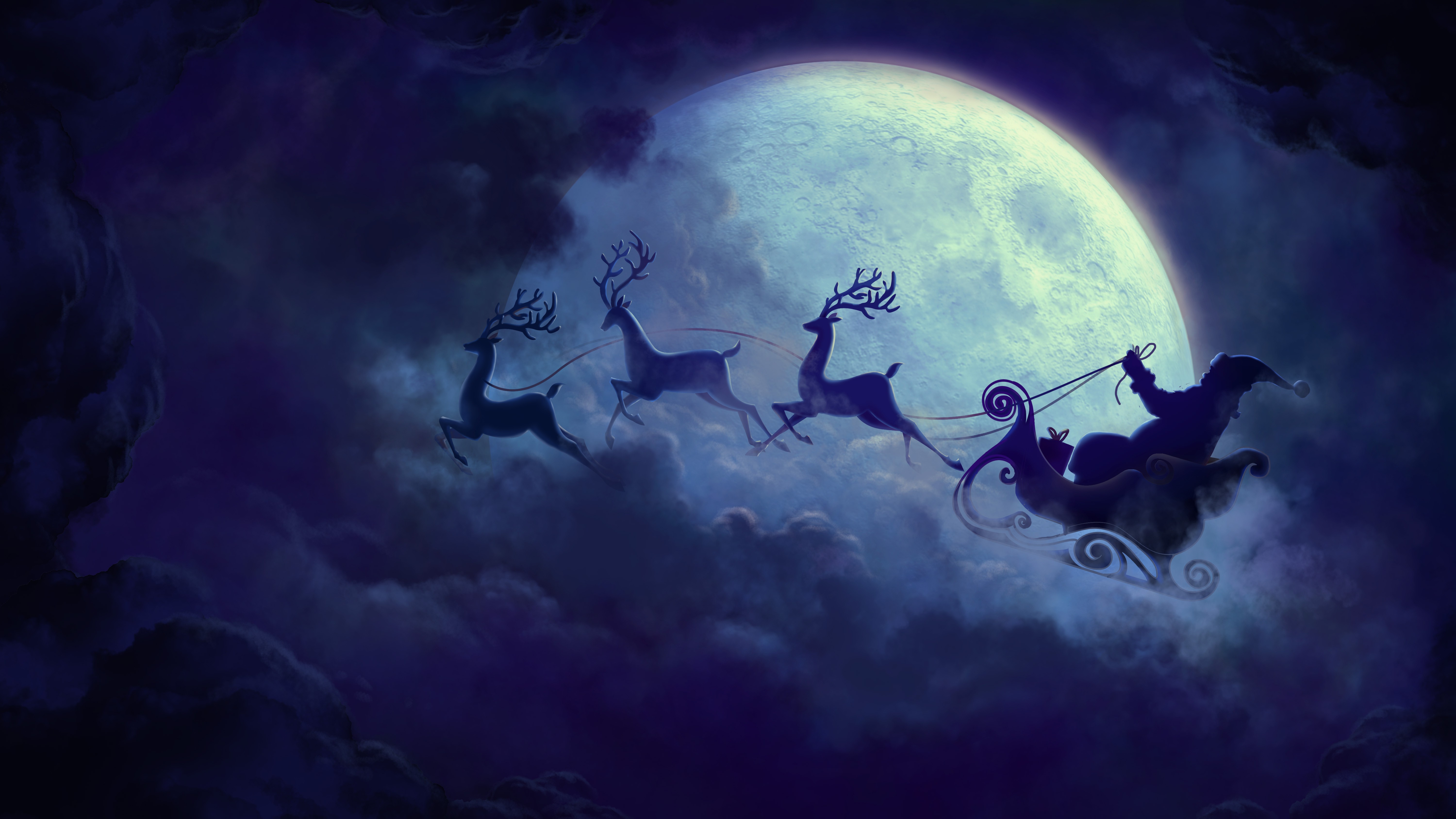 Santa And Reindeer Wallpapers