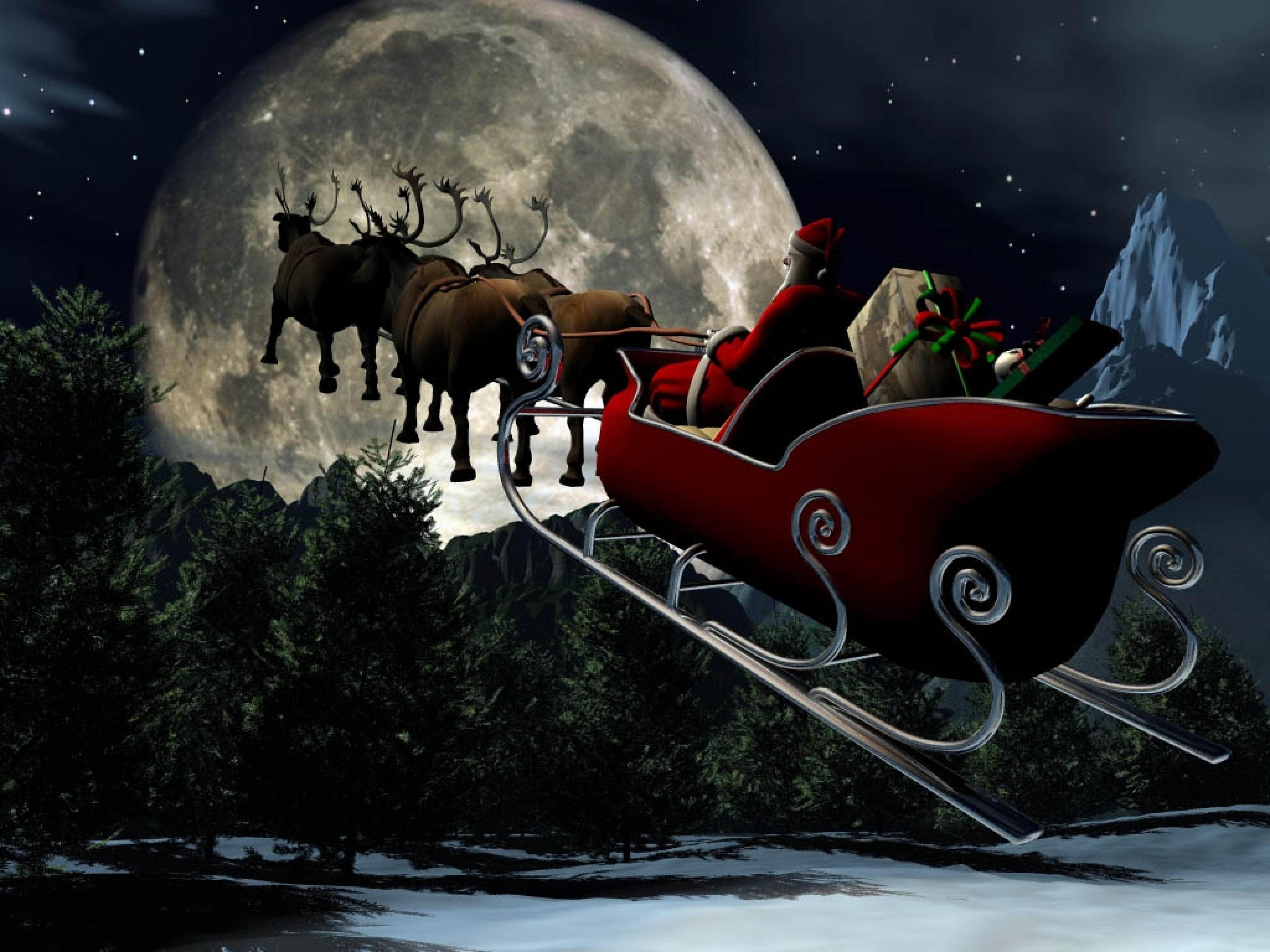 Santa Sleigh Wallpapers