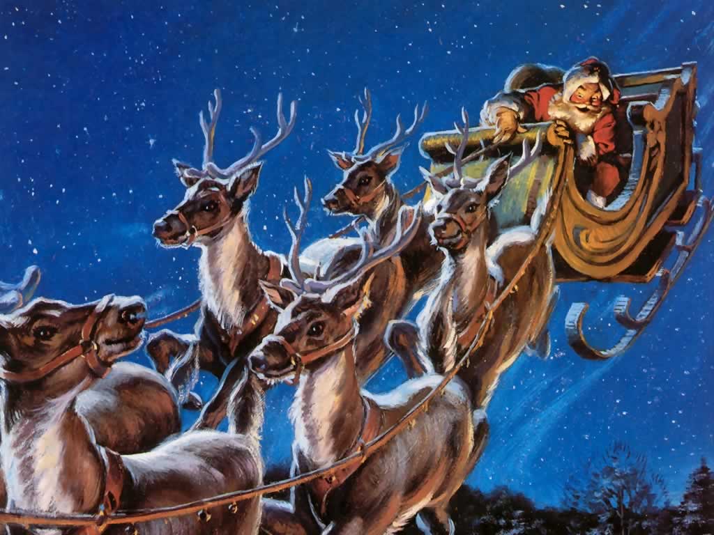 Santa Sleigh Wallpapers