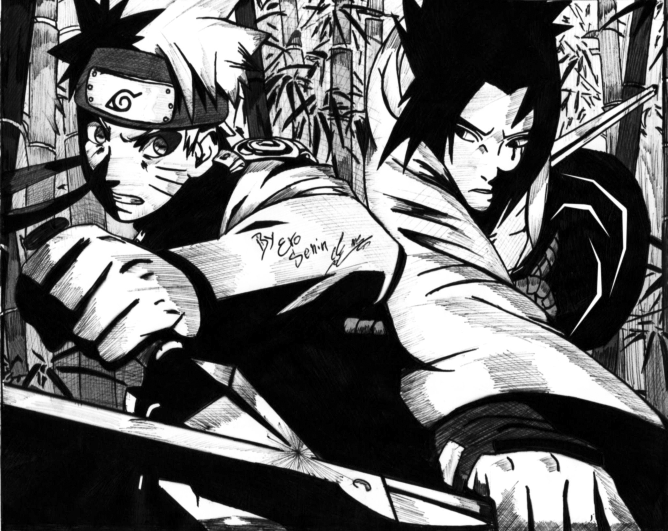 Sasuke Black And White Wallpapers