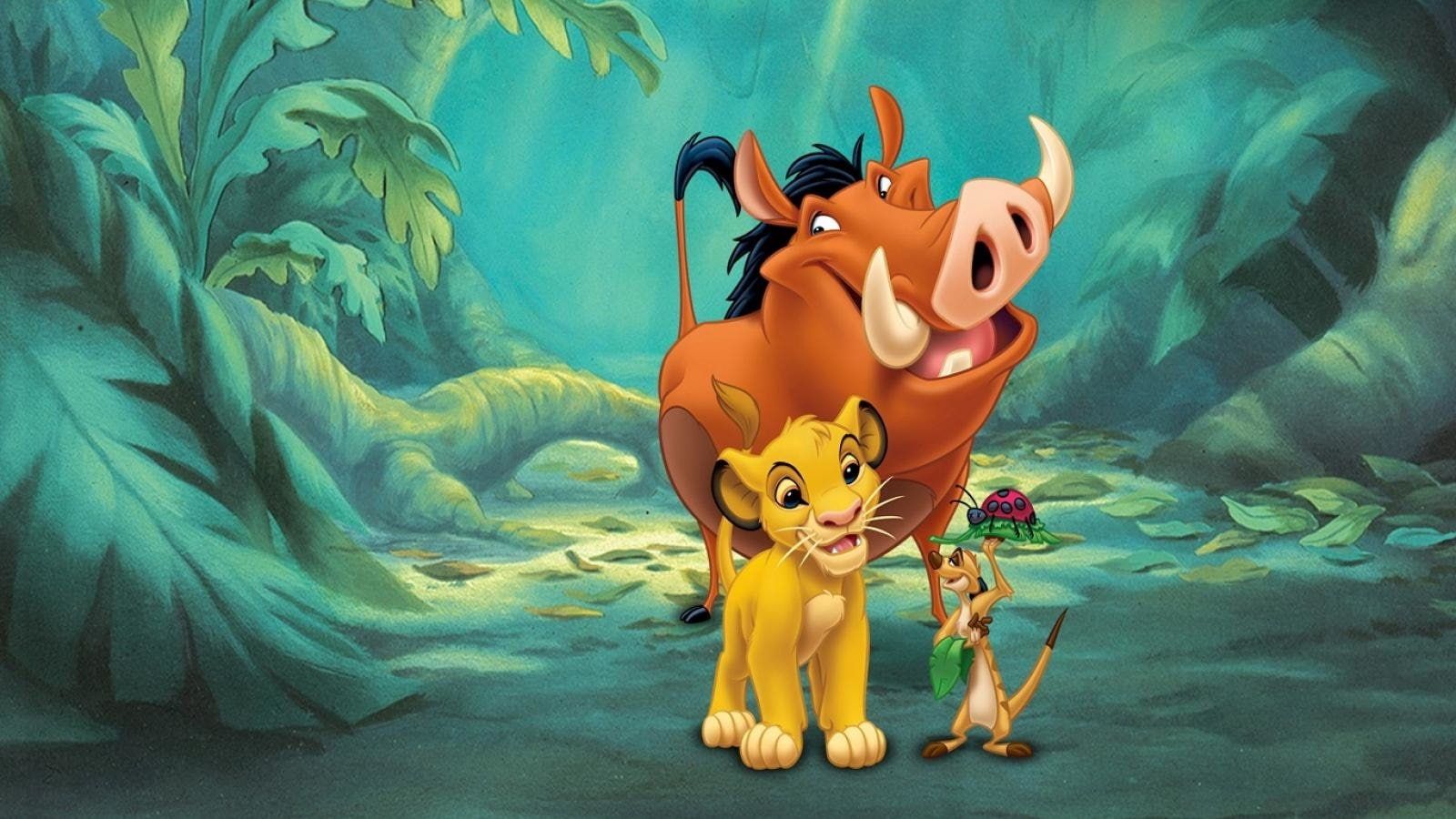 Simba Pumbaa And Timon On Log Wallpapers