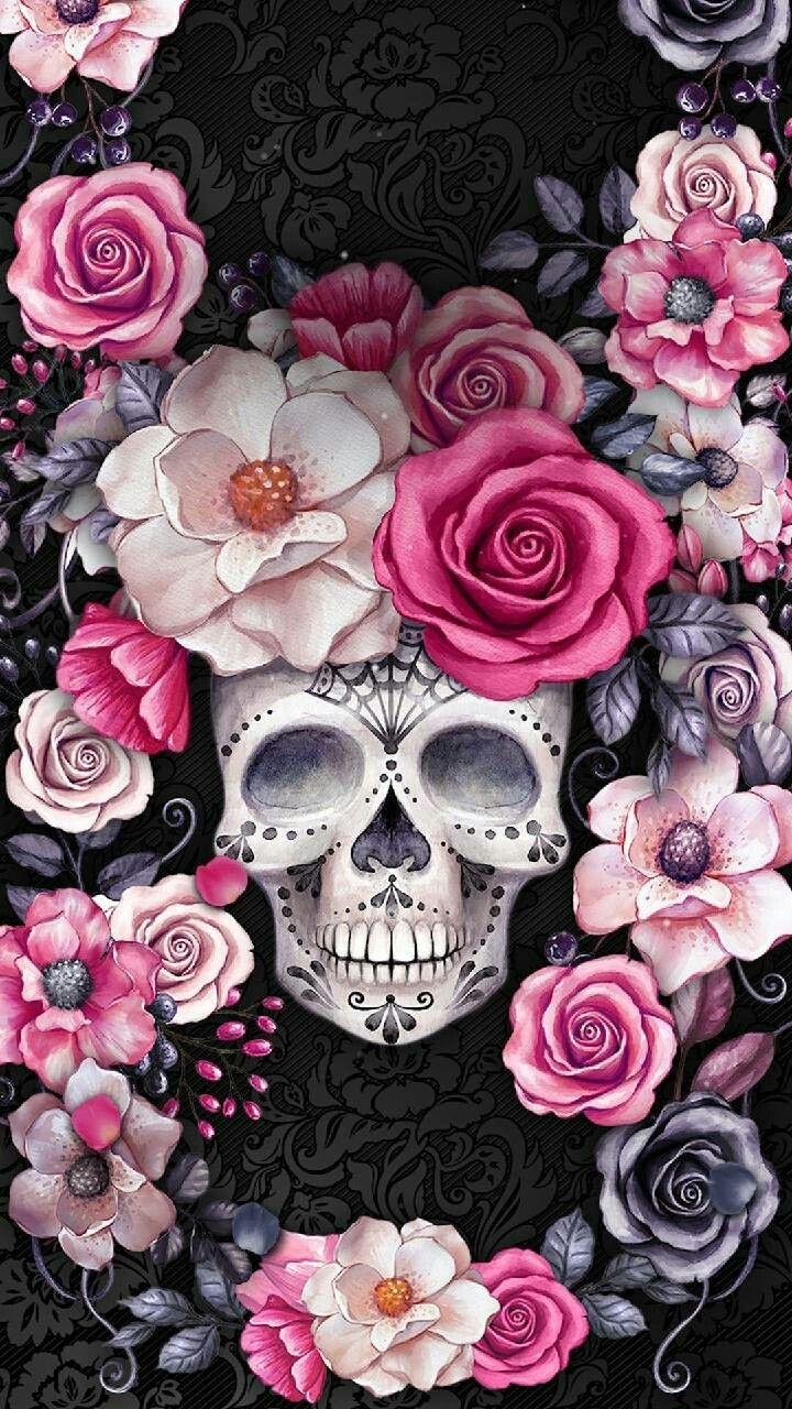 Skull And Flower Wallpapers