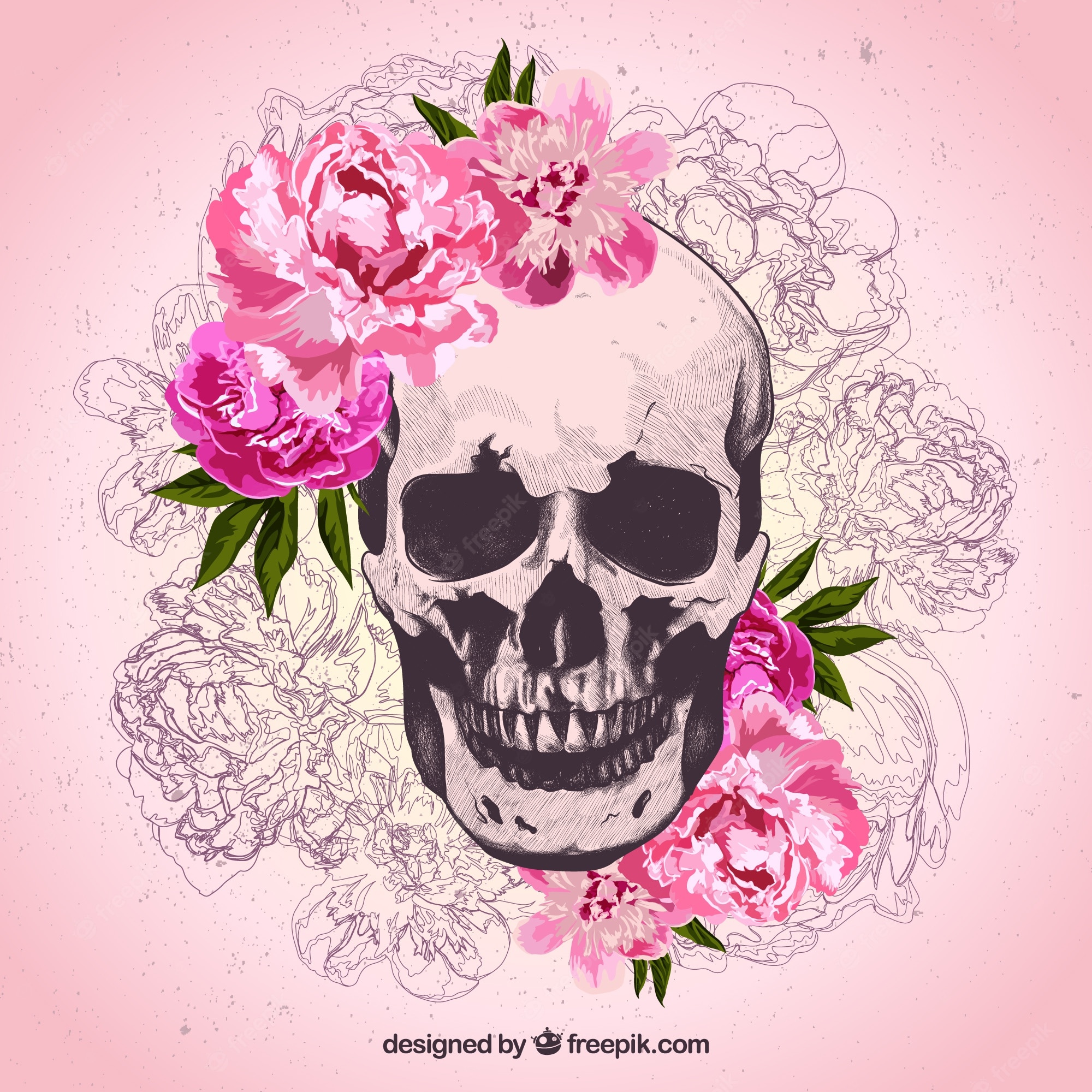 Skull And Flower Wallpapers