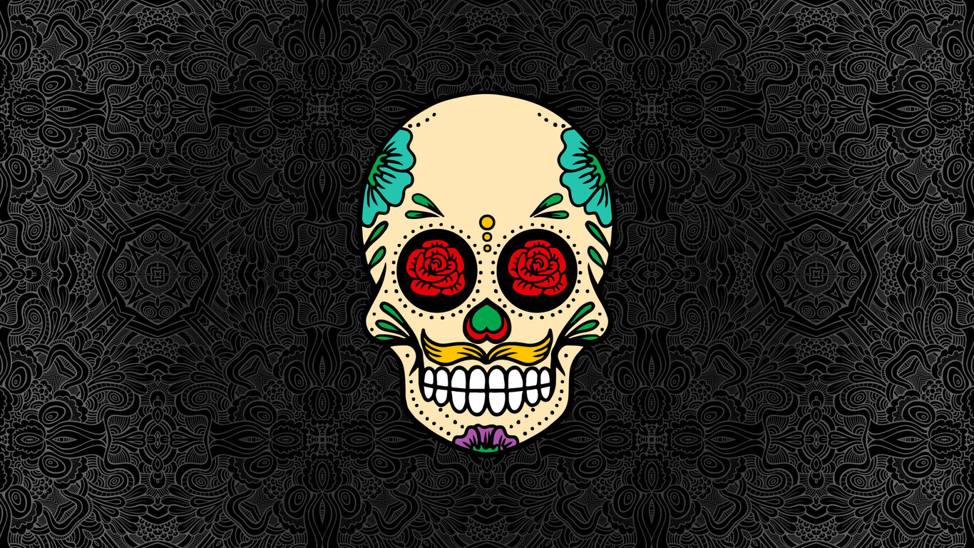 Skull And Flower Wallpapers