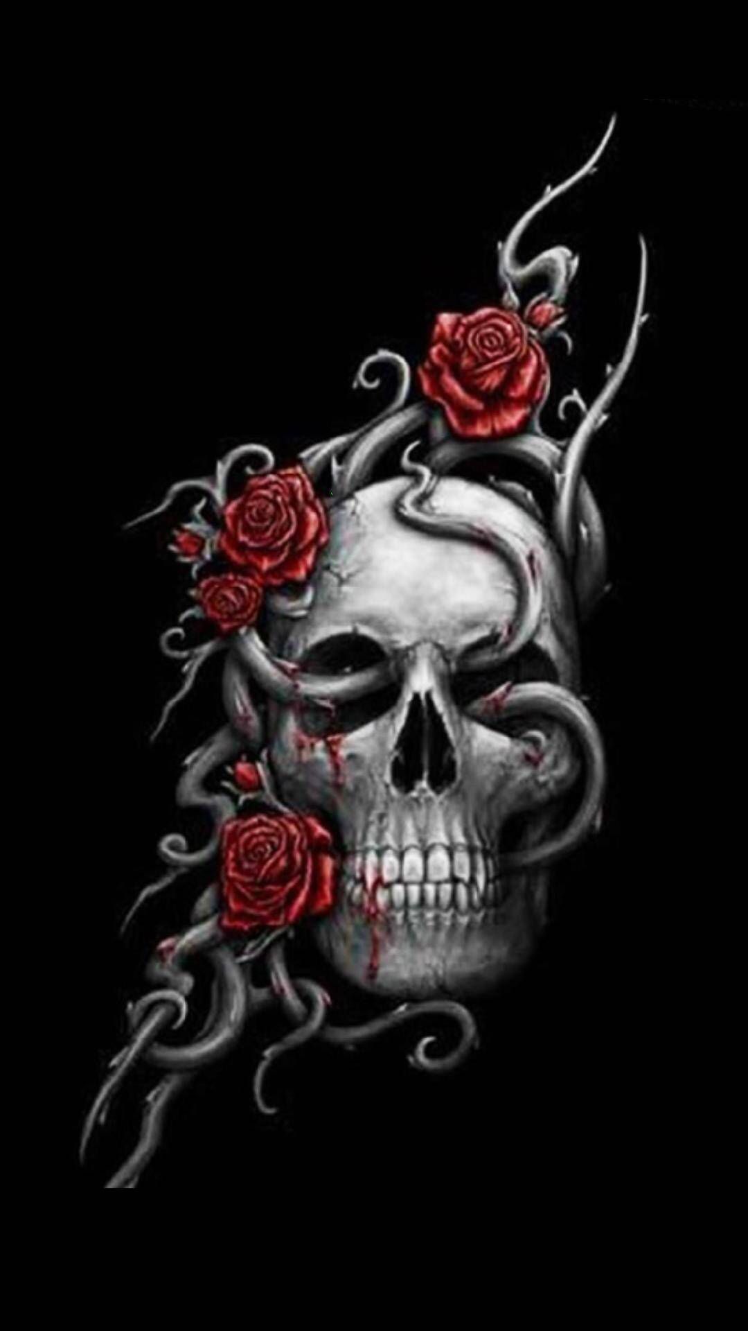 Skull And Roses Wallpapers