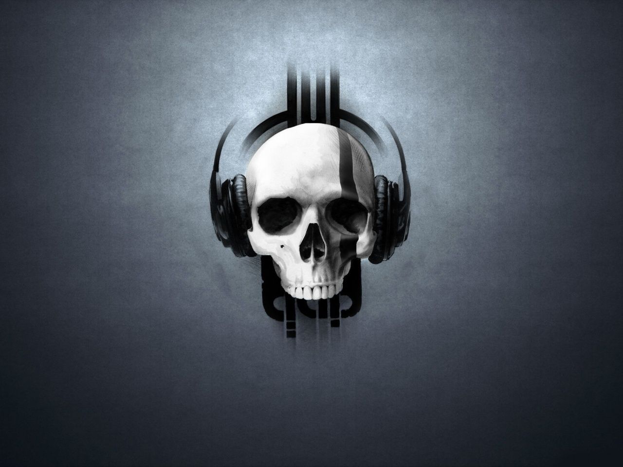 Skull With Headphones Wallpapers