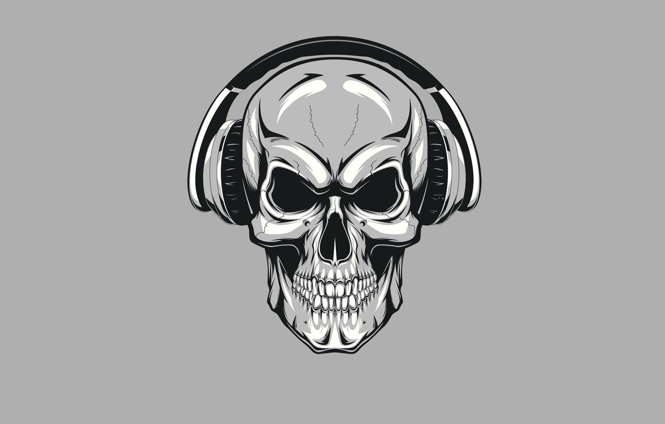 Skull With Headphones Wallpapers