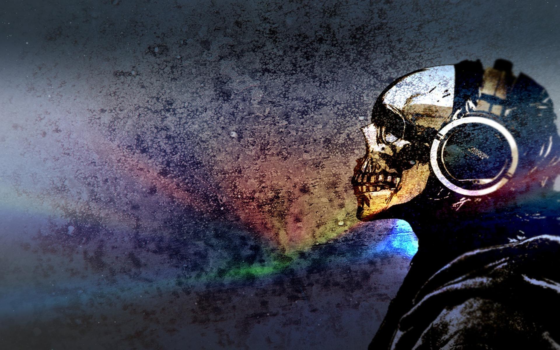 Skull With Headphones Wallpapers