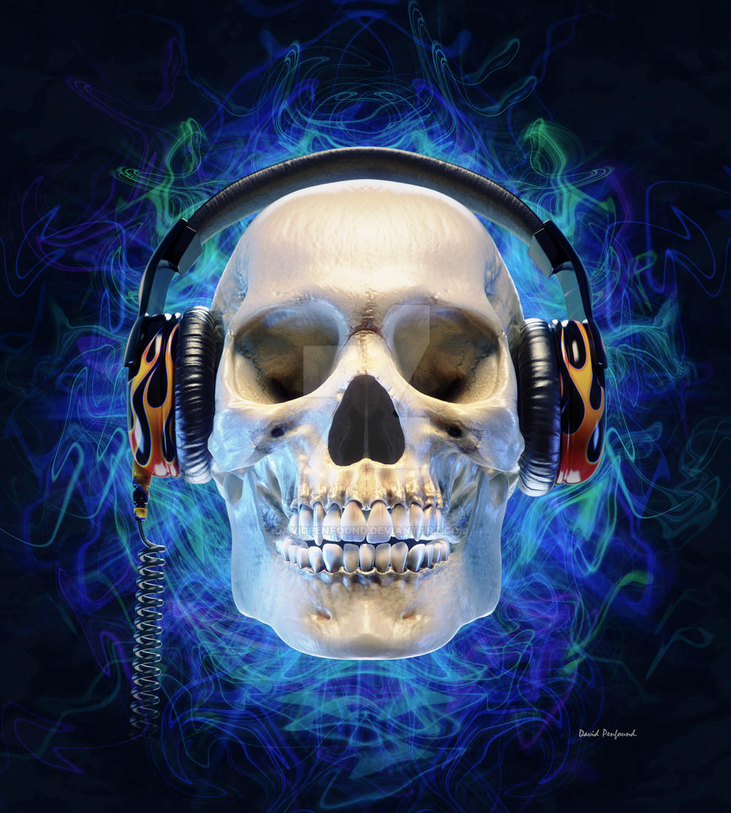 Skull With Headphones Wallpapers