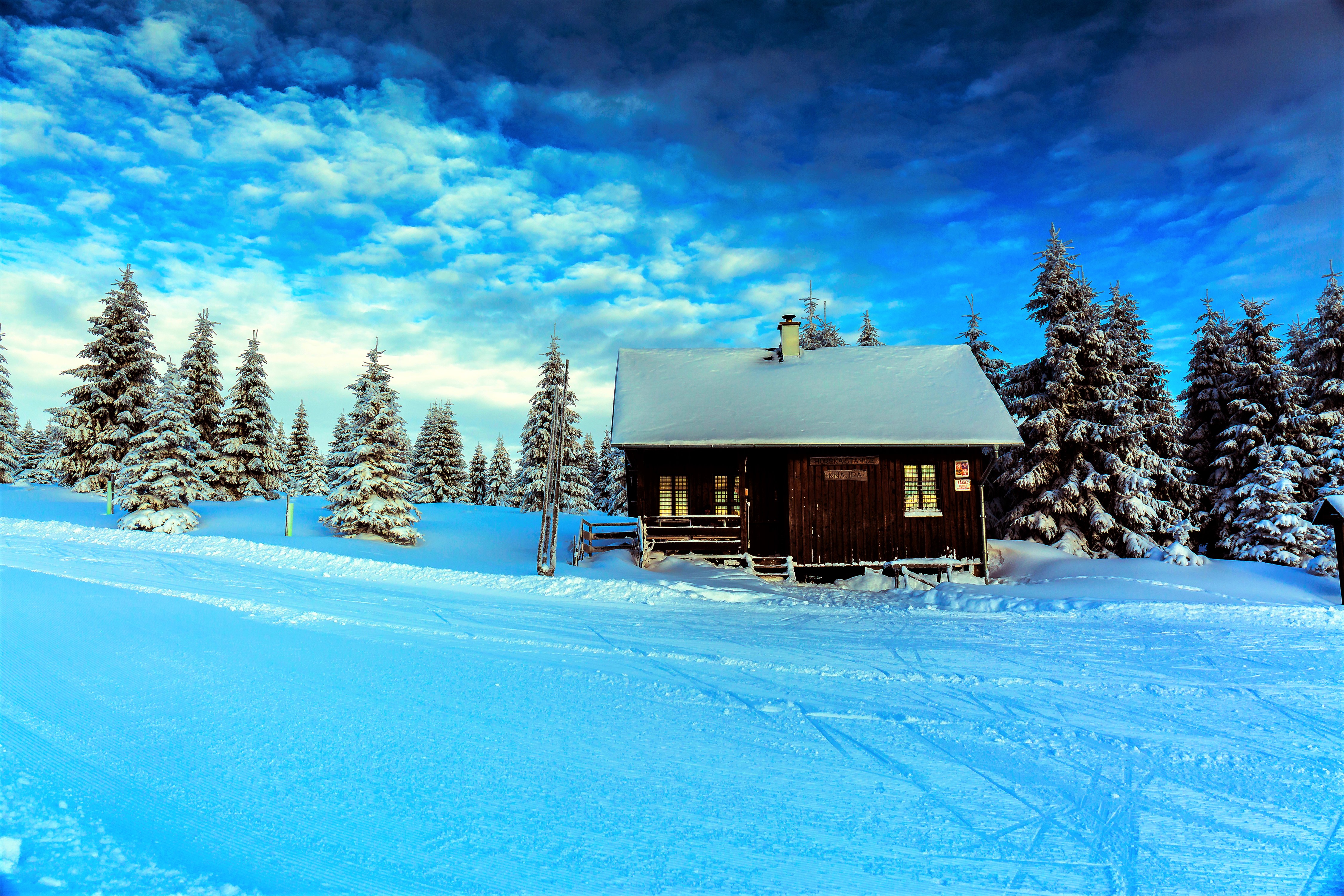 Snow Cabin Wallpapers