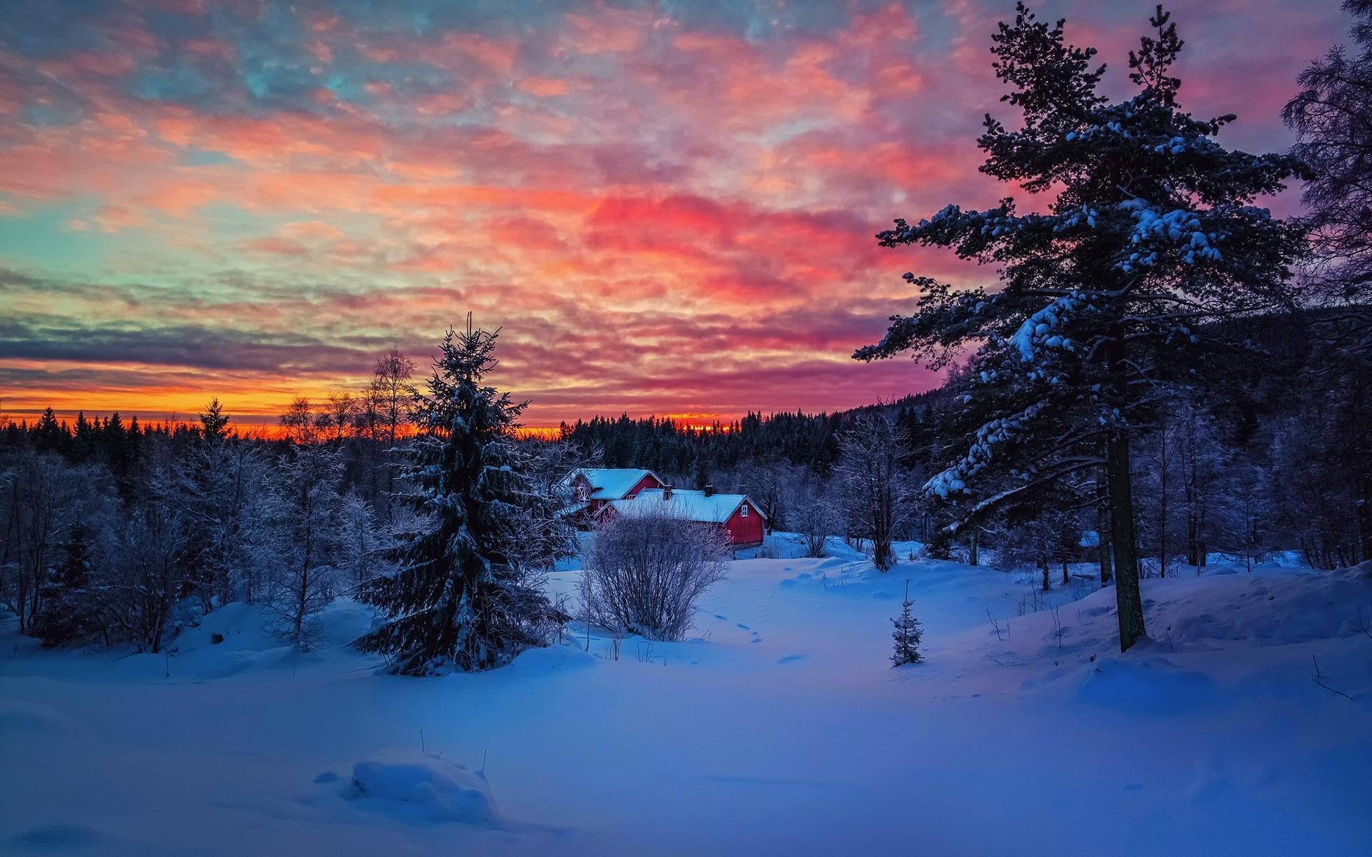 Snow Sunset Wallpapers