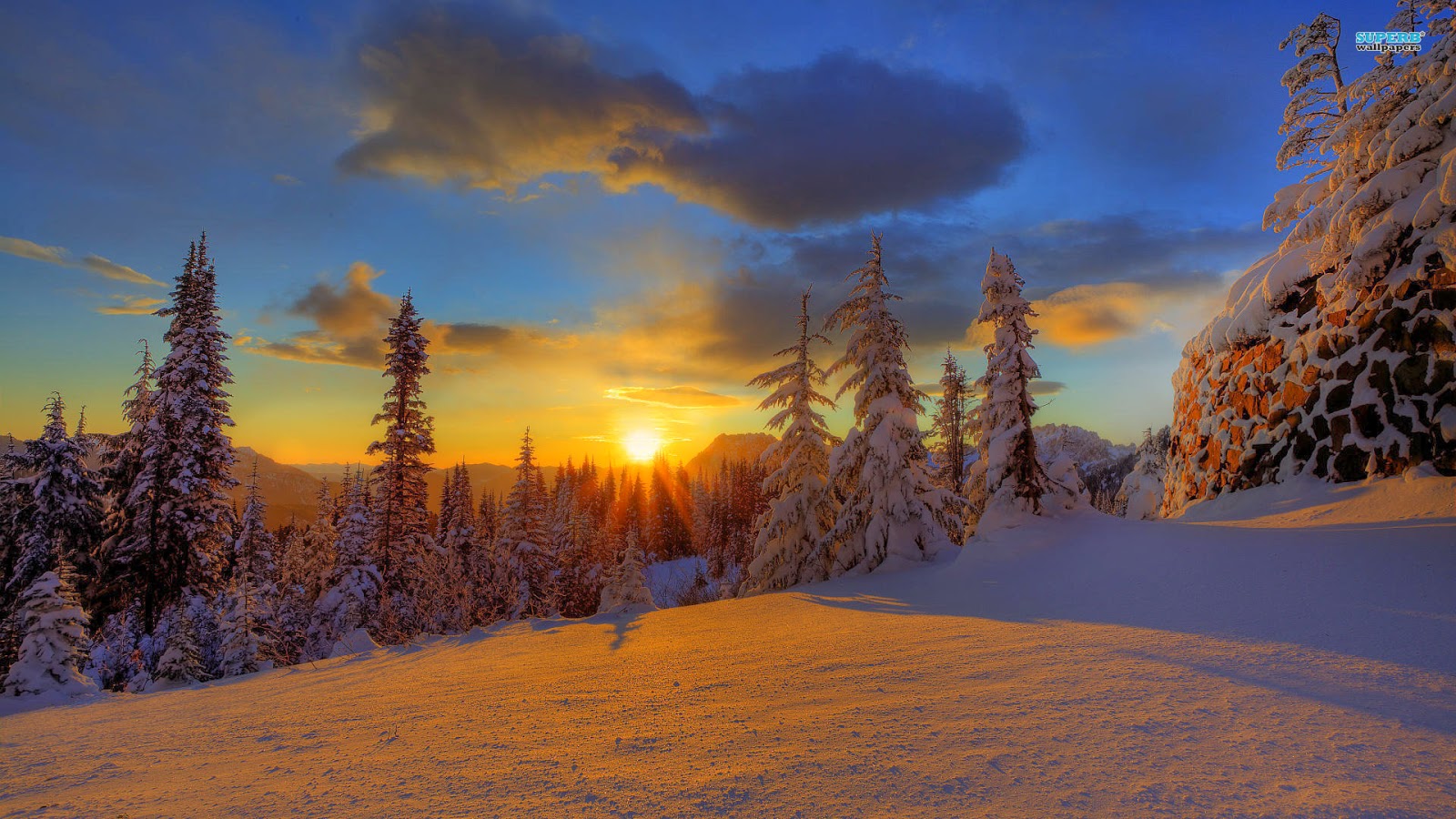 Snow Sunset Wallpapers