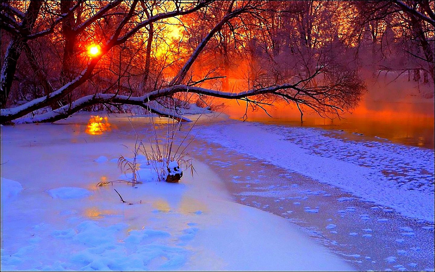 Snow Sunset Wallpapers