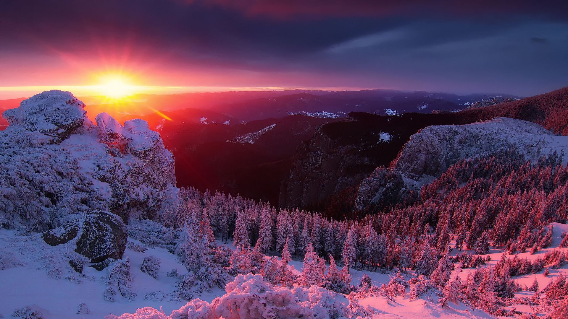 Snow Sunset Wallpapers