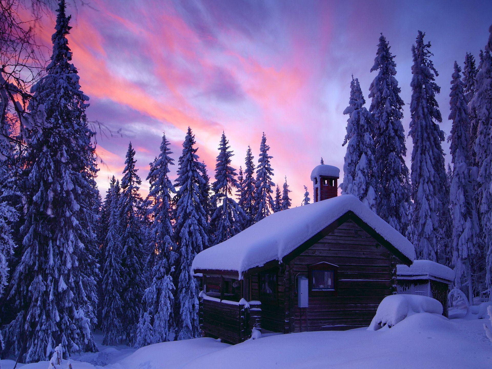 Snowy Cottages Wallpapers