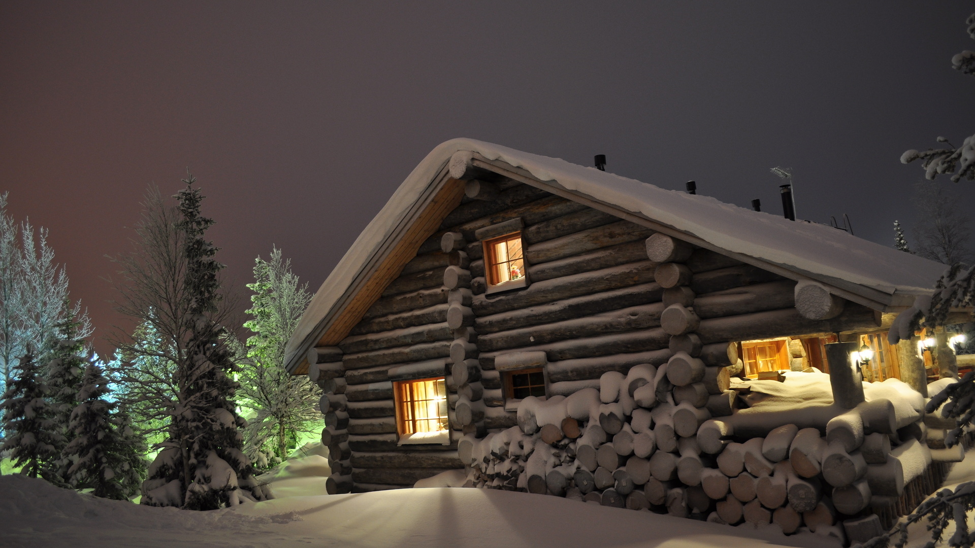 Snowy Cottages Wallpapers