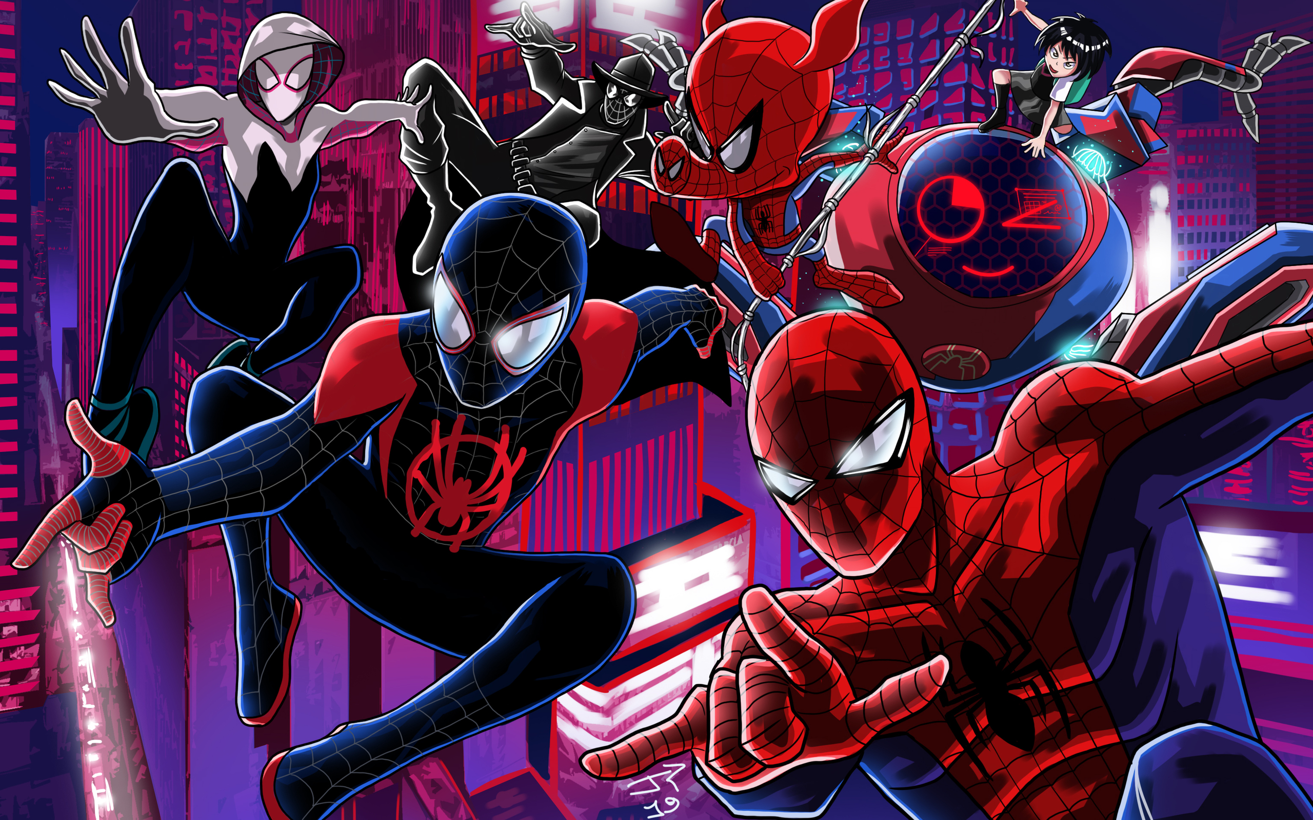 Spider Man Into The Spider Verse Graffiti Wallpapers