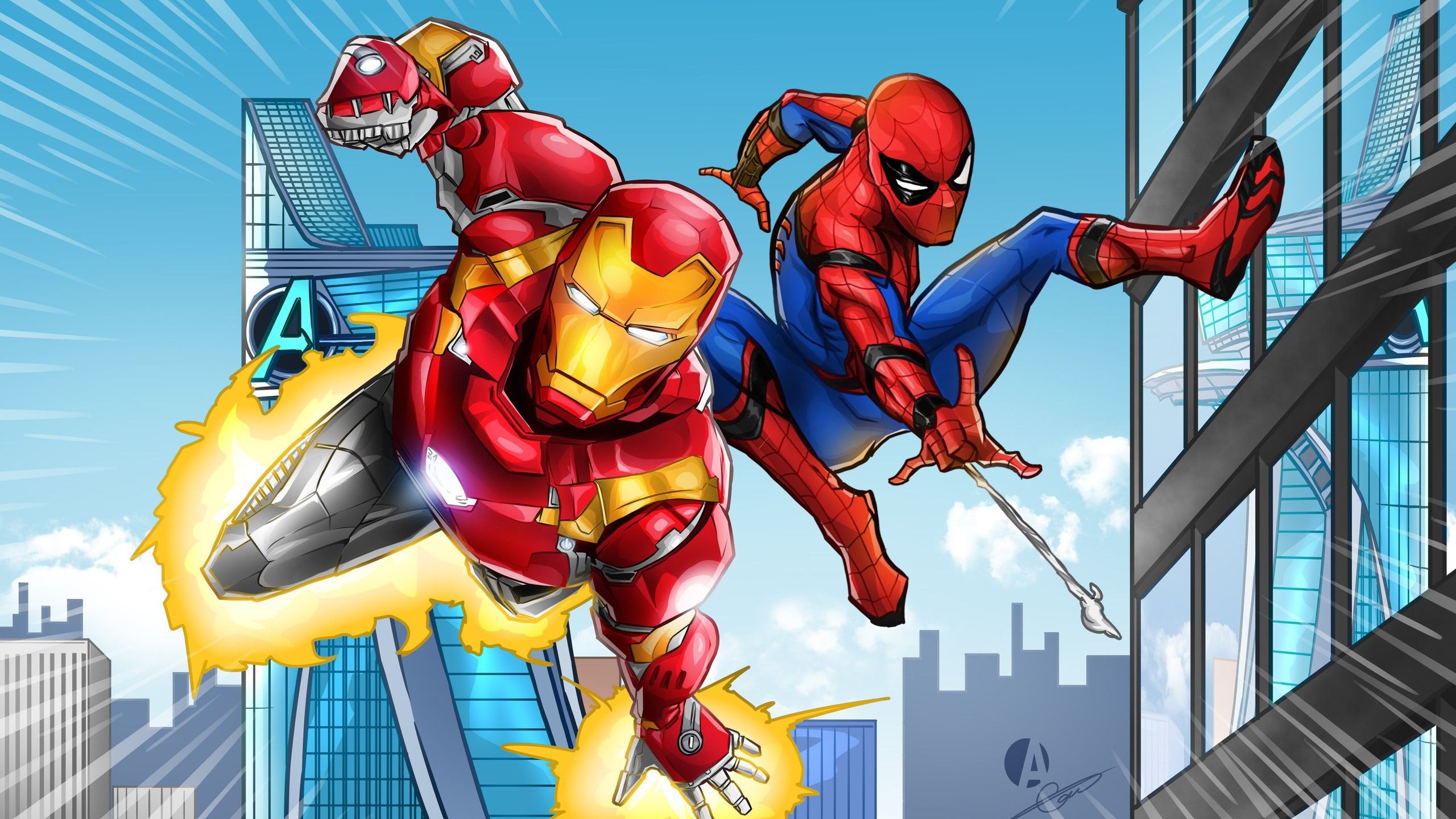 Spiderman And Ironman Fanart Wallpapers