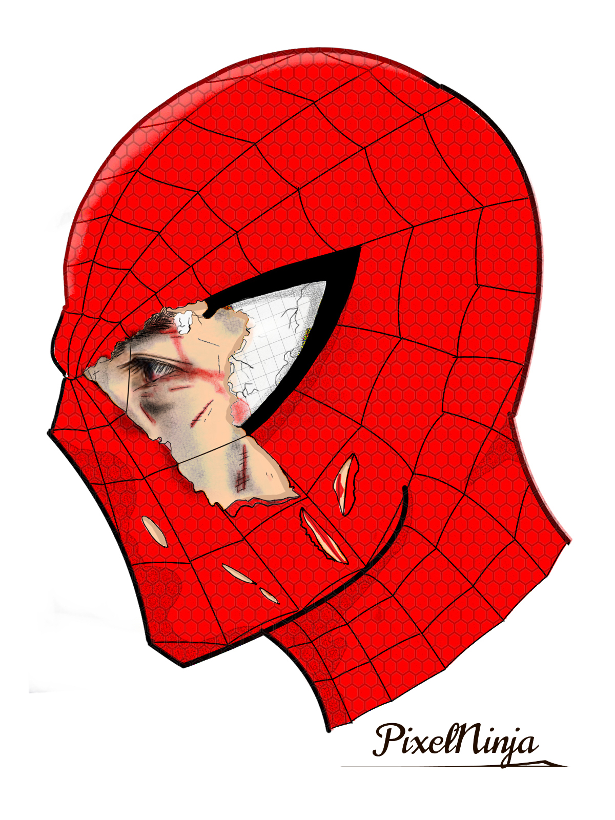 Spiderman Torn Mask Wallpapers