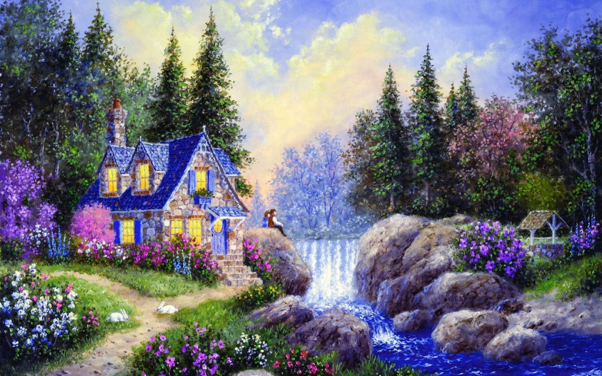 Spring Cottage Wallpapers