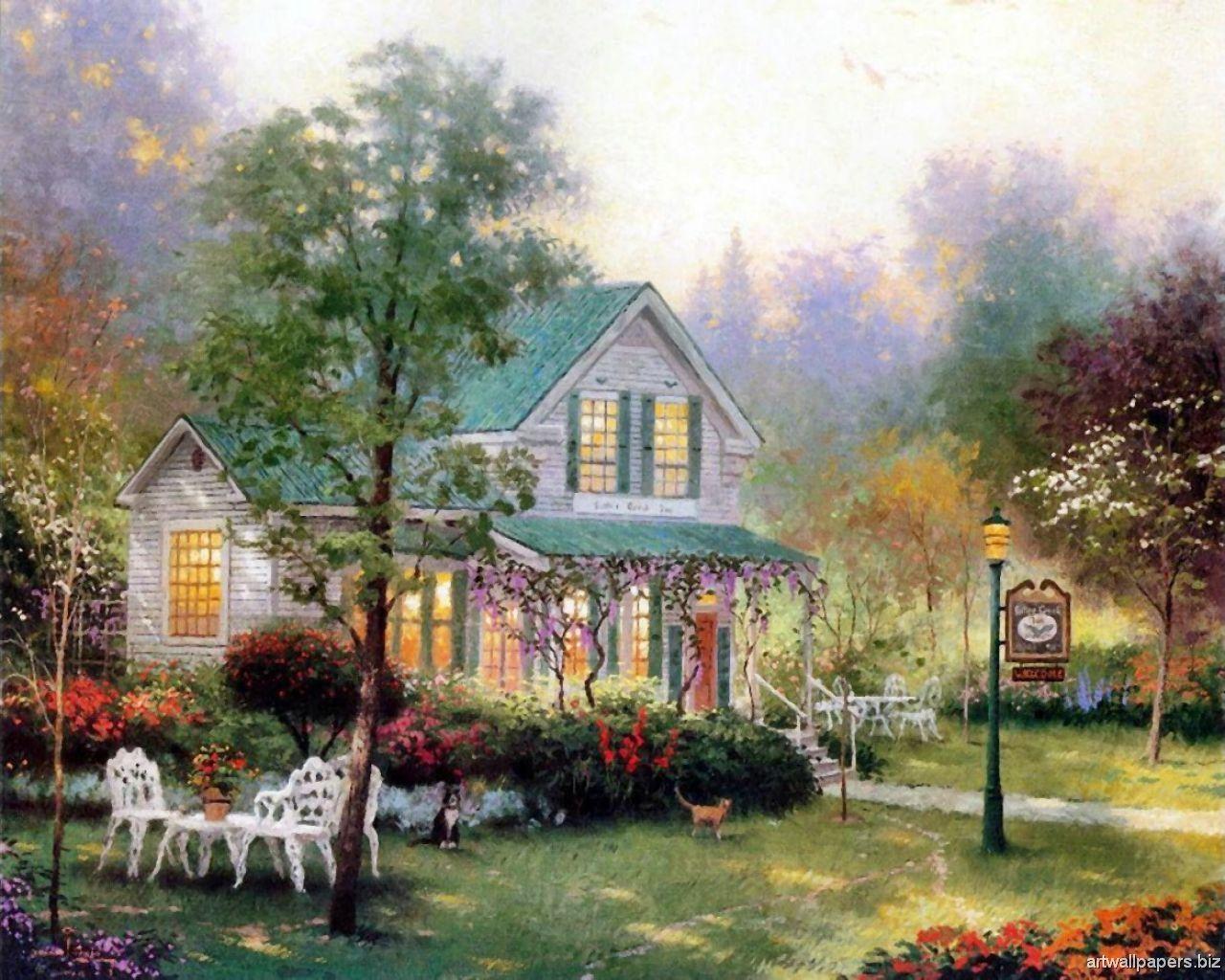 Spring Cottage Wallpapers