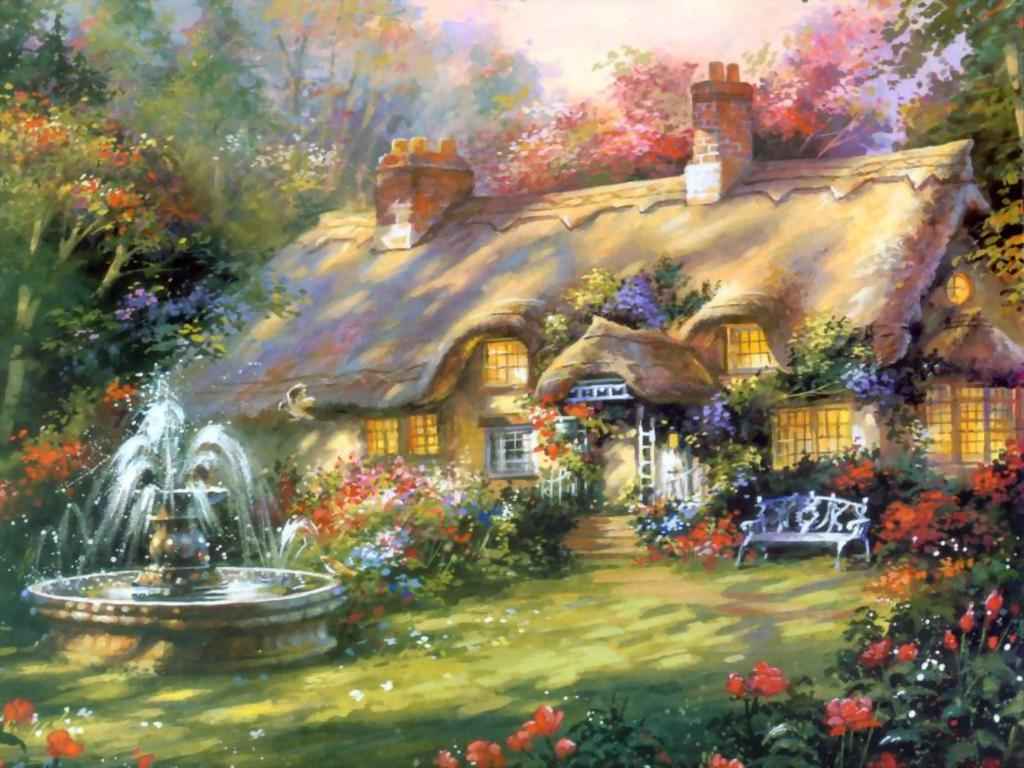 Spring Cottage Wallpapers