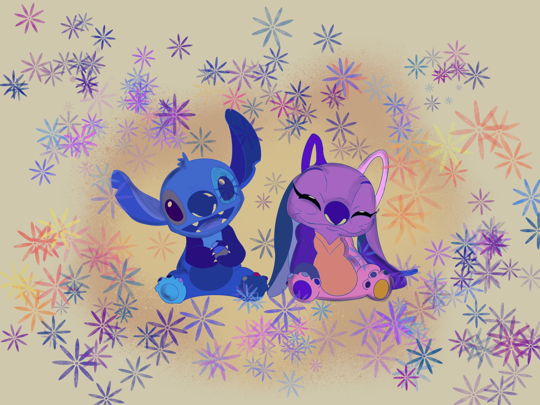 Stitch And Angel Couple Wallpapers