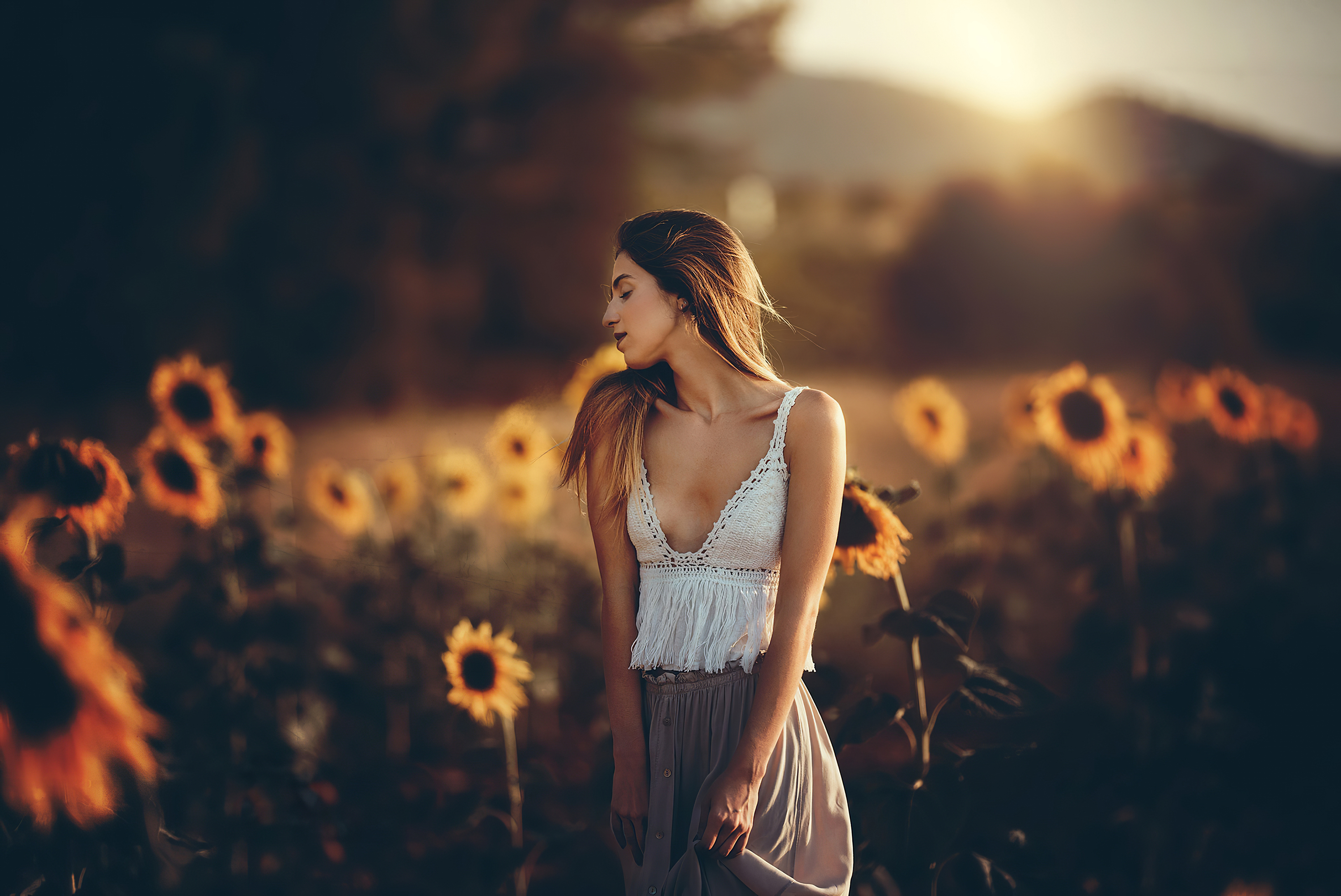 Sunflower Girl Wallpapers