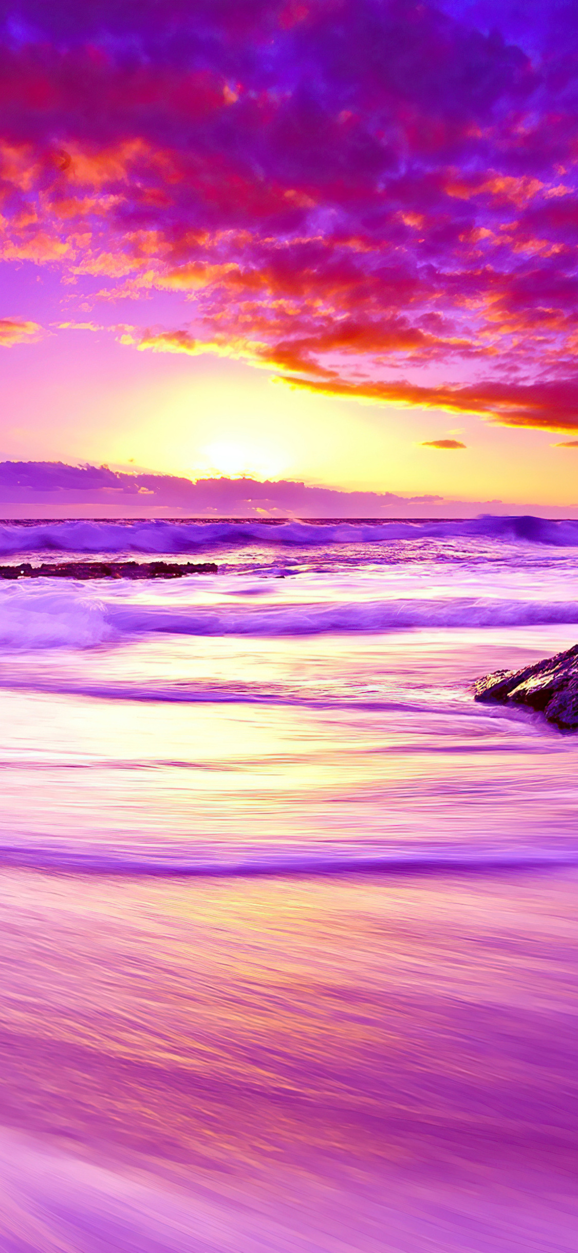 Sunset Purple Ocean Wallpapers