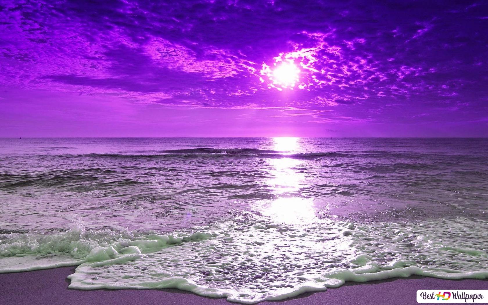 Sunset Purple Ocean Wallpapers