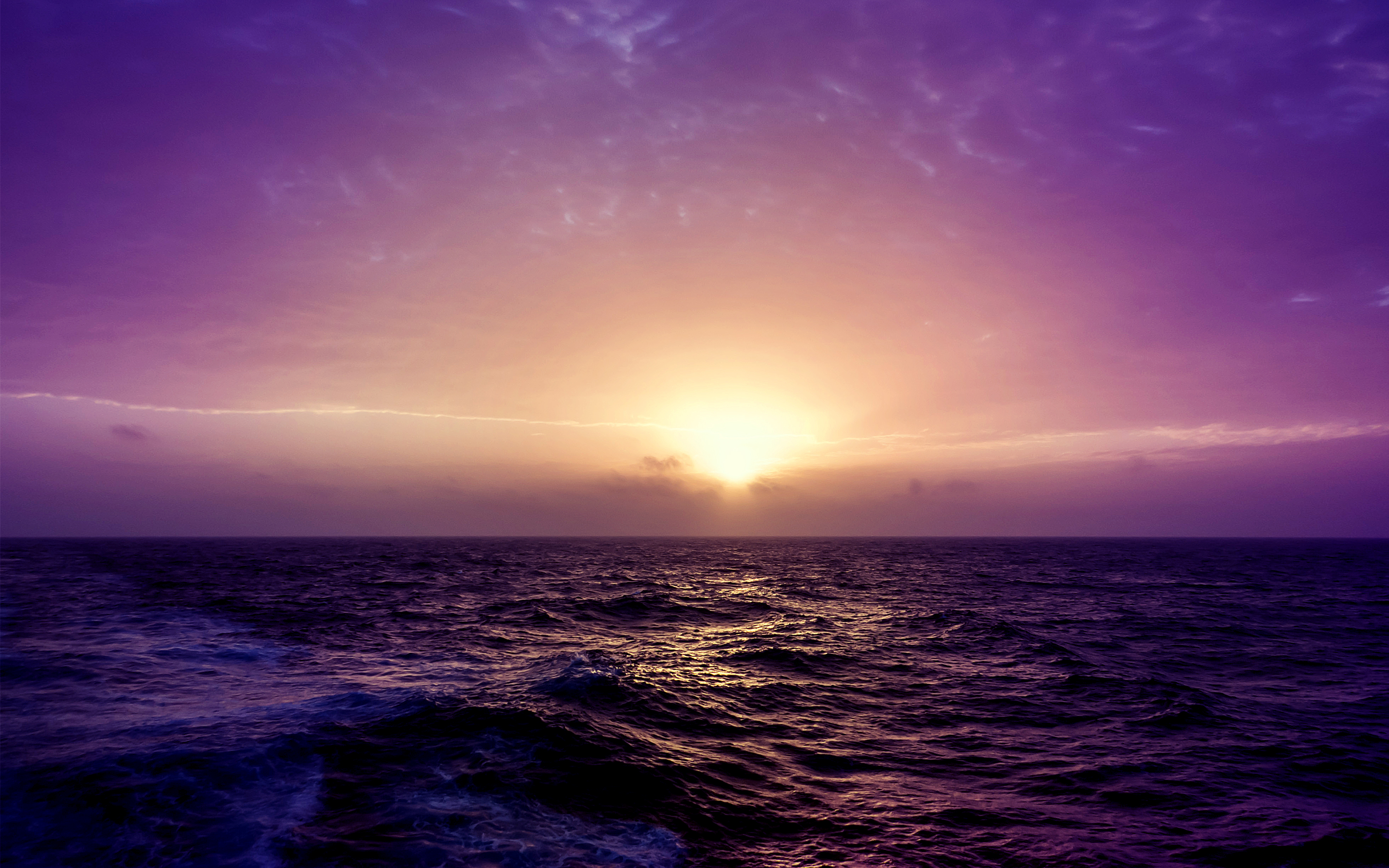 Sunset Purple Ocean Wallpapers