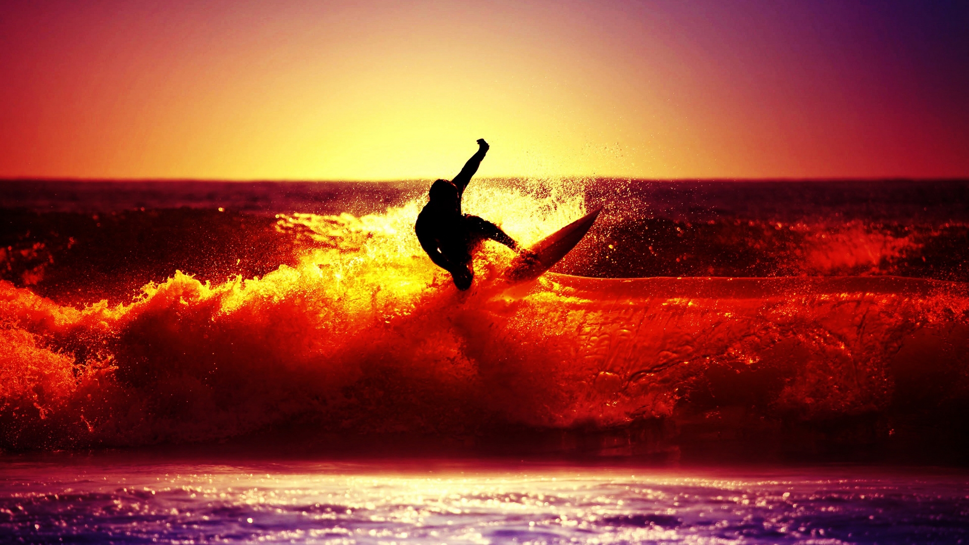 Sunset Surfing Wallpapers