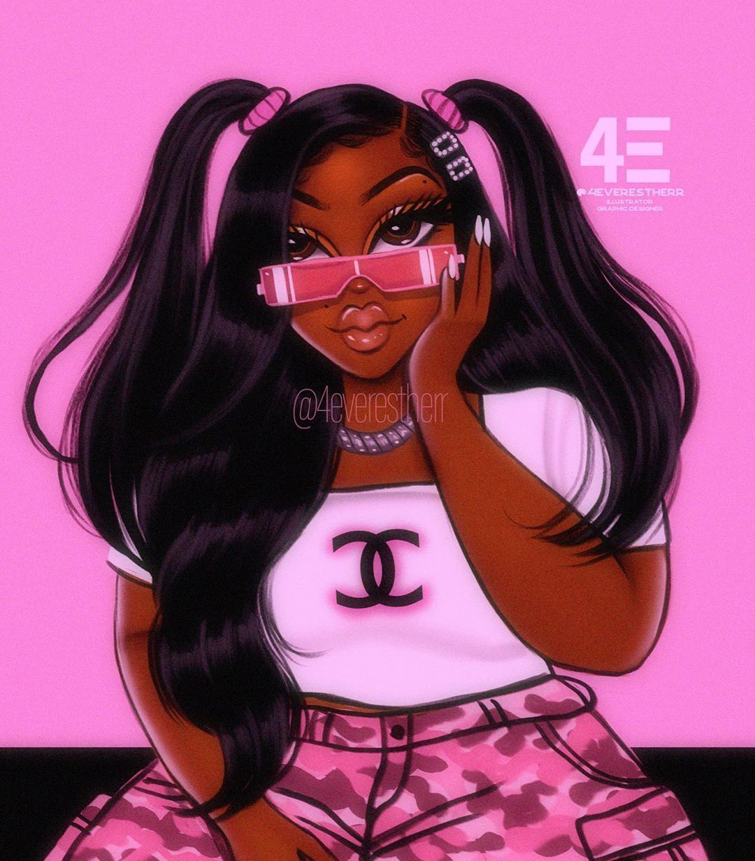 Swag Black Female Cartoon Wallpapers