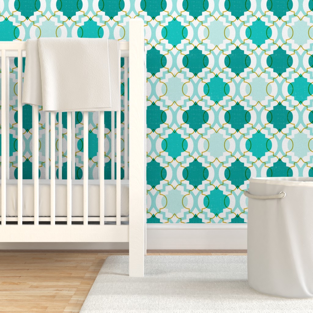 Teal Moroccan Wallpapers