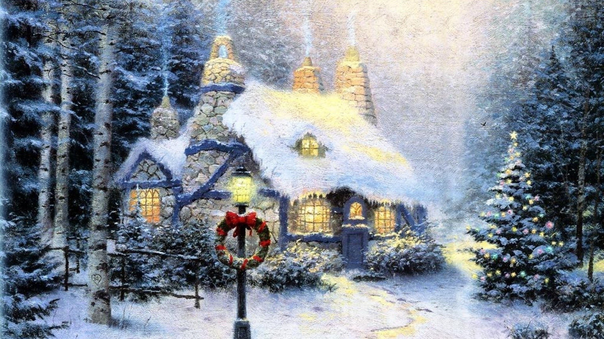 Thomas Kinkade Christmas Wallpapers