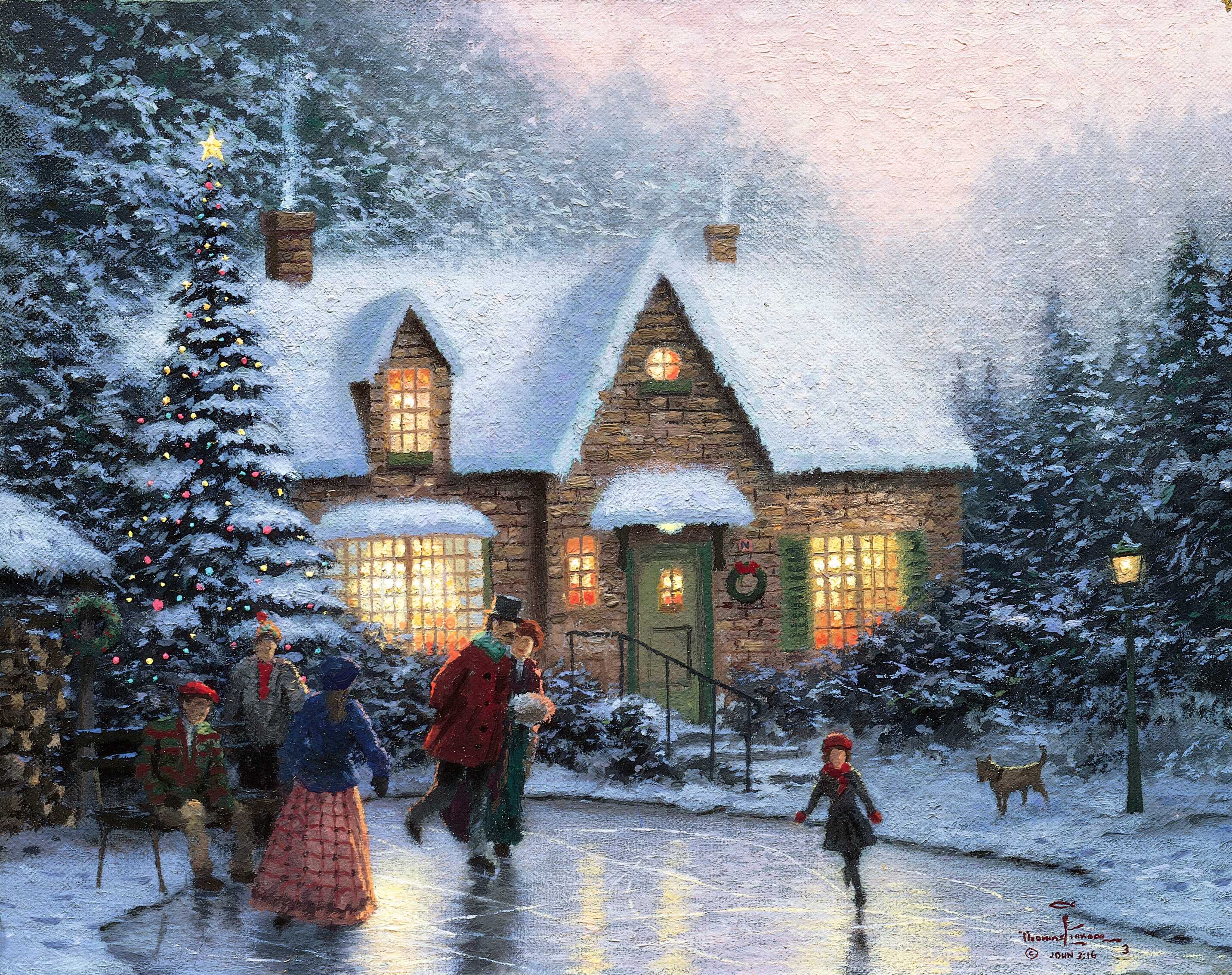 Thomas Kinkade Christmas Wallpapers